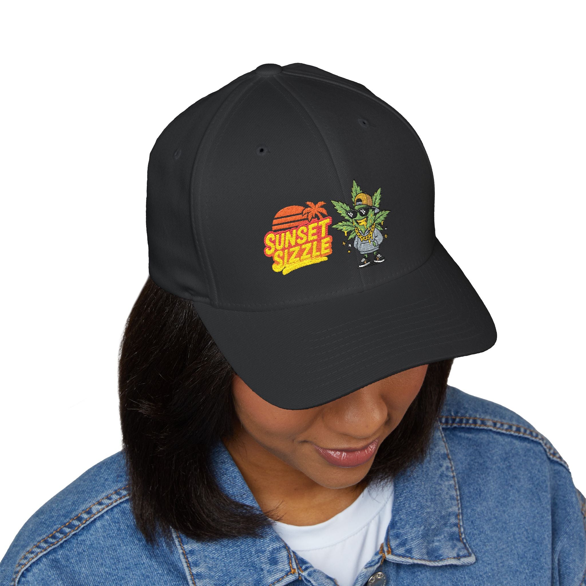 Cap - Sunset Sizzle Embroidery Design - Vaporwave Streetwear