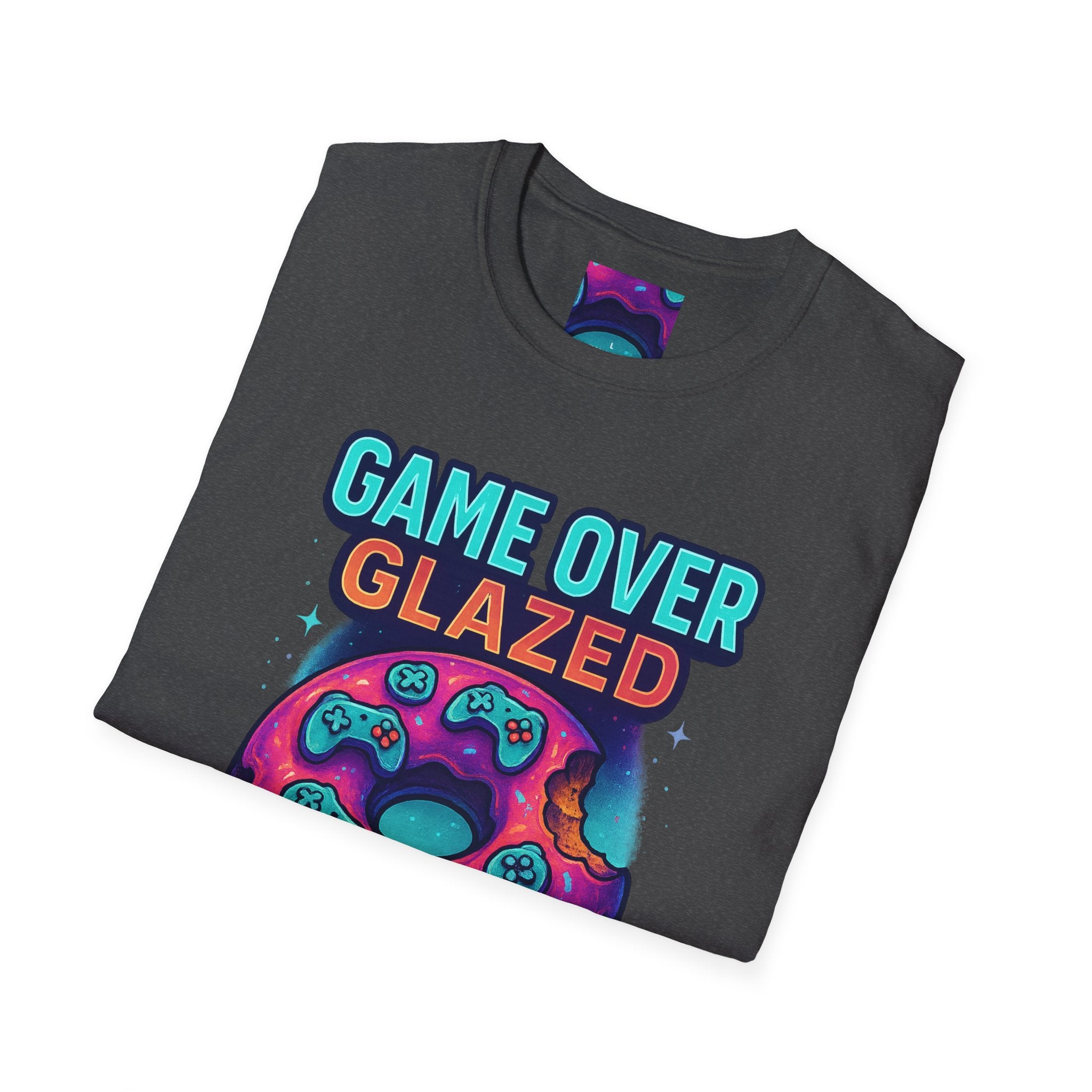 Retro Gamer Donut T-Shirt - Fun Gaming Tee, Unisex Softstyle, Perfect for Gamers, Gaming Events, Birthday Gifts, Casual Wear