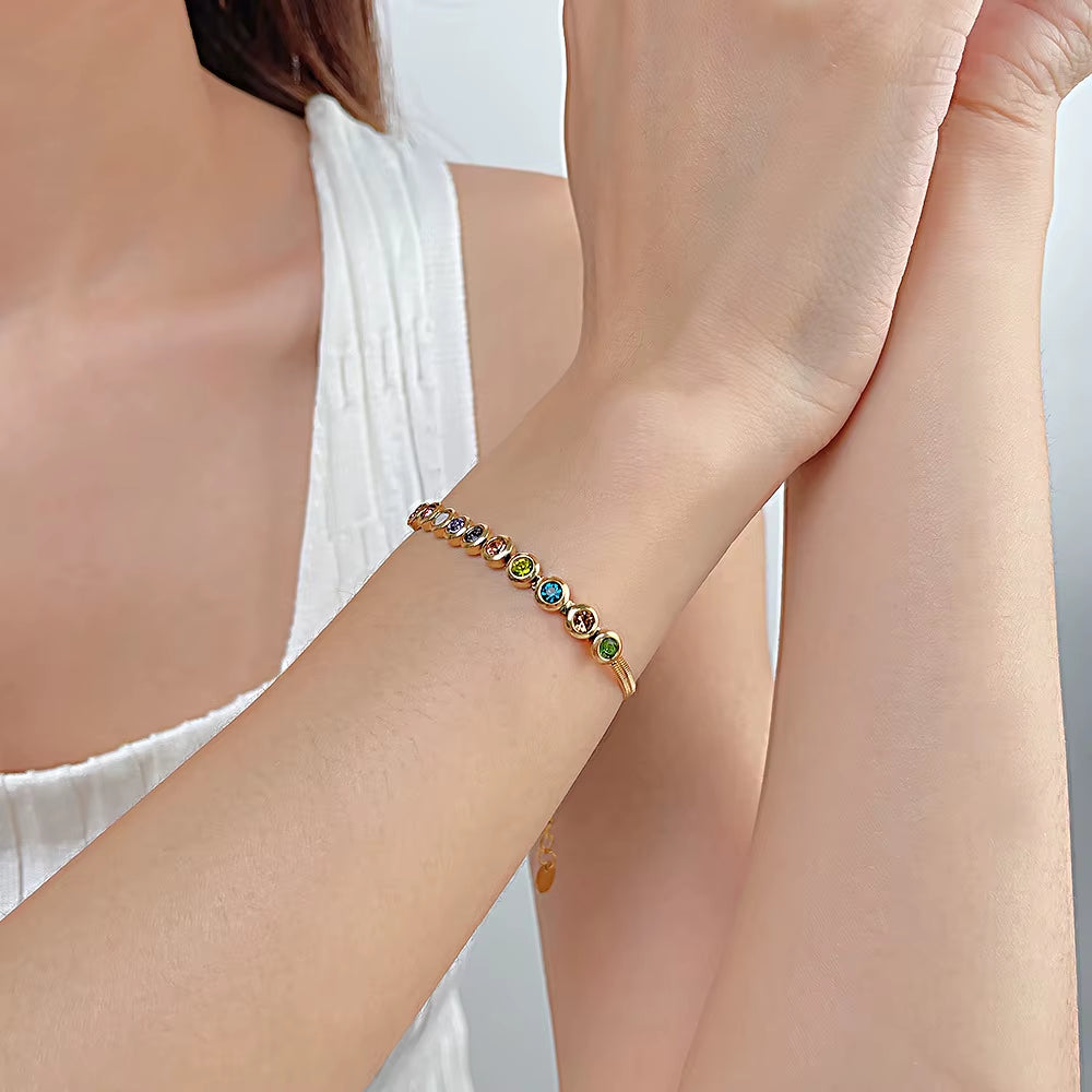 Europe and the United States Fashion Stainless Steel Zircon Bracelet Women Light Luxury Luxury Small High-Grade Accessories