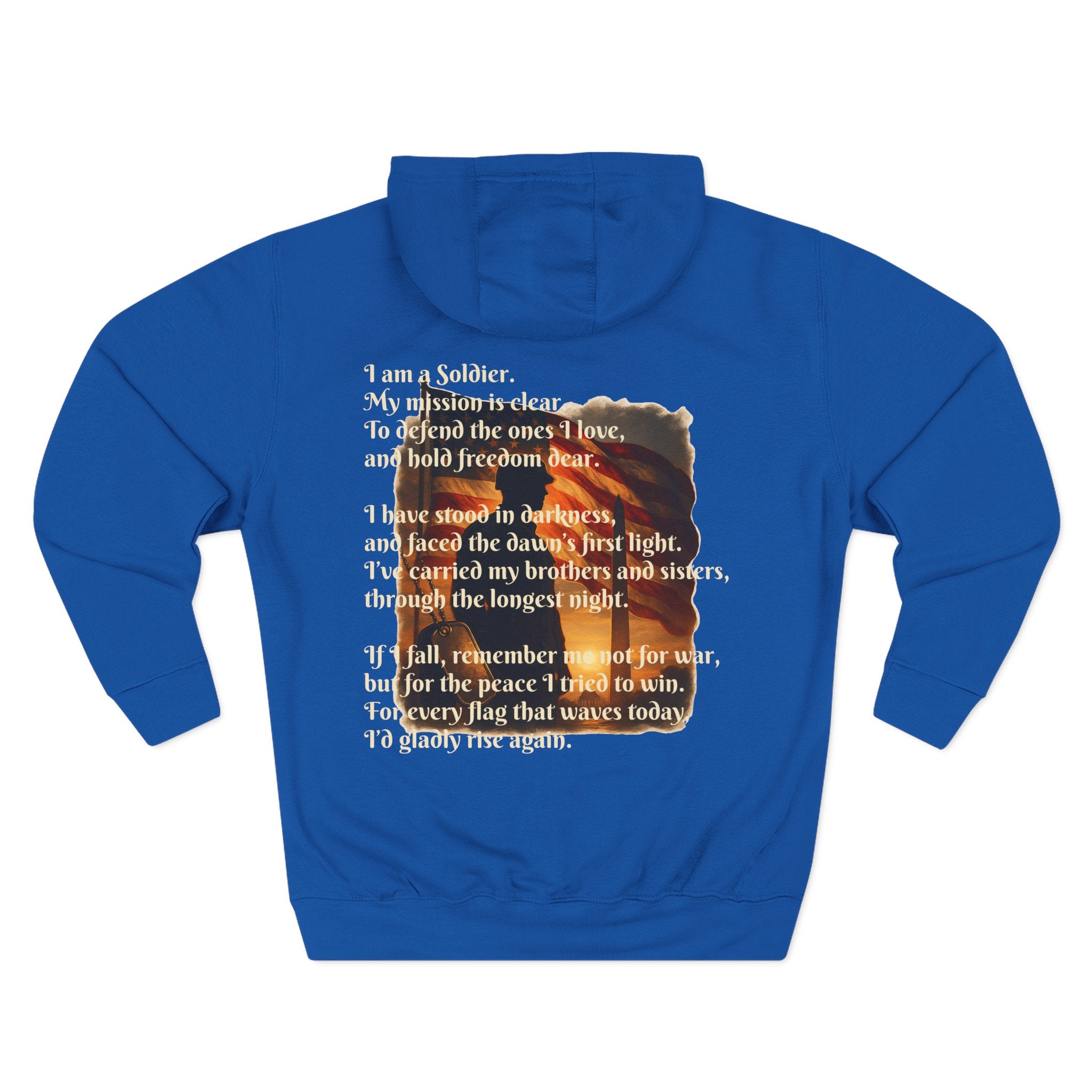 Soldier Poem Hoodie — Patriotic Military Tribute Fleece Pullover
