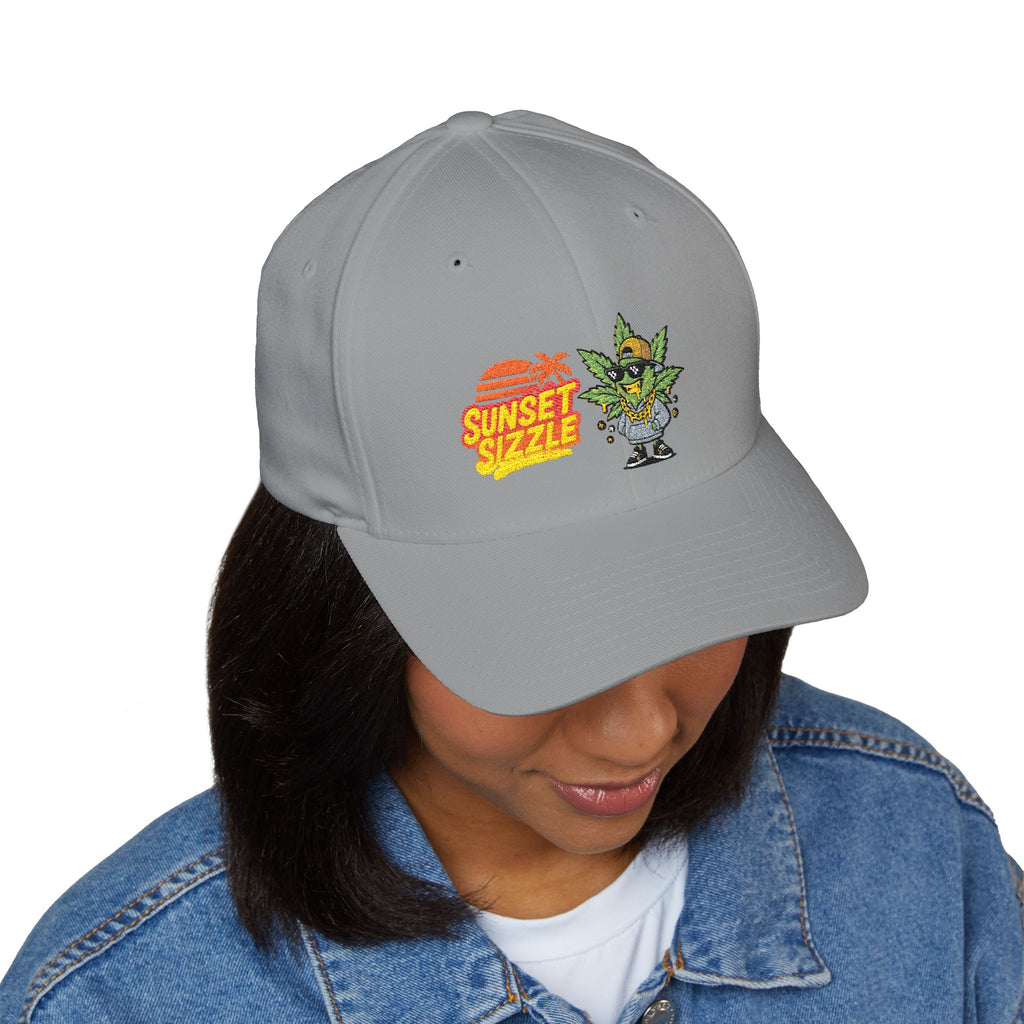 Cap - Sunset Sizzle Embroidery Design - Vaporwave Streetwear