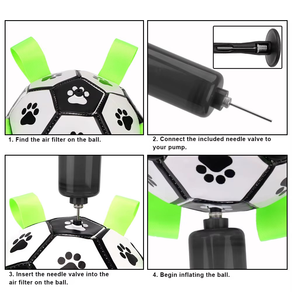 Dog Toys Soccer Ball with Grab Tabs Interactive Dog Balls Toys Durable Puppy Outdoor Training Soccer Pet Football Toys