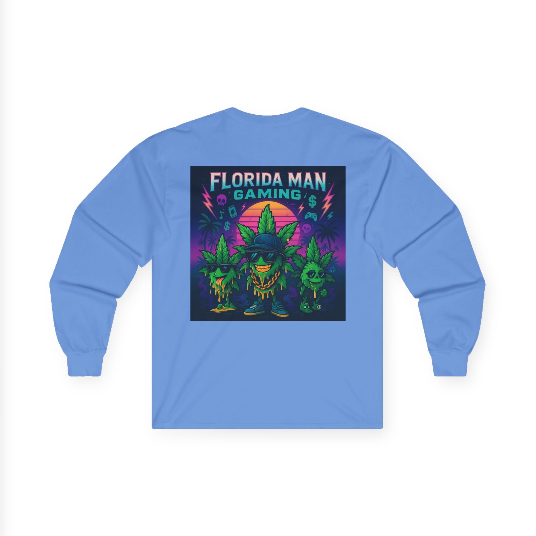 Florida Man Gaming Long Sleeve Tee - Unisex Cotton Shirt for Gamers, Halloween, Gift, Streetwear, Weed Culture