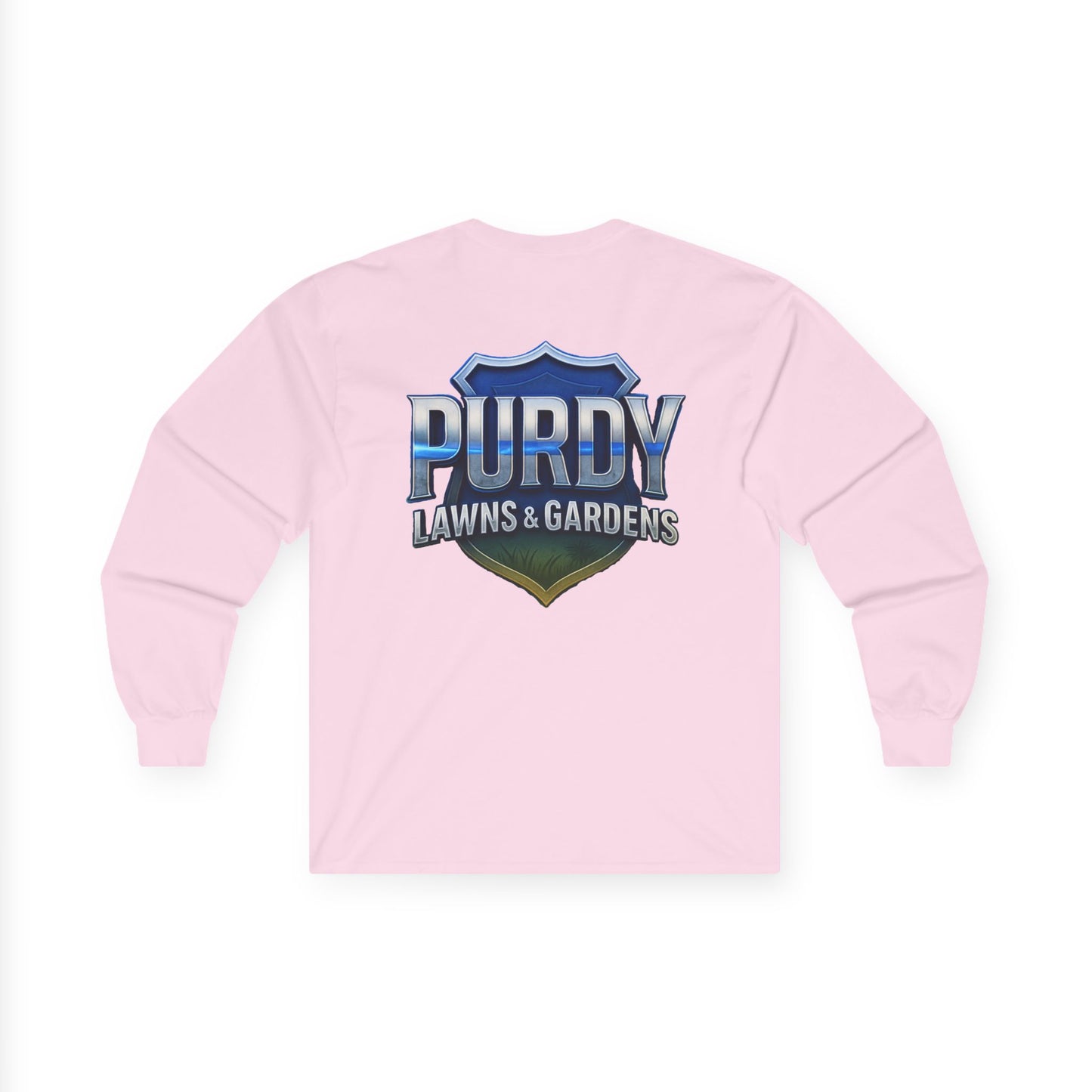 Purdy Lawns & Gardens Long Sleeve Tee, Gardening Shirt, Lawn Care Apparel, Casual Workwear, Unisex Garden Tee, Personalized Gift