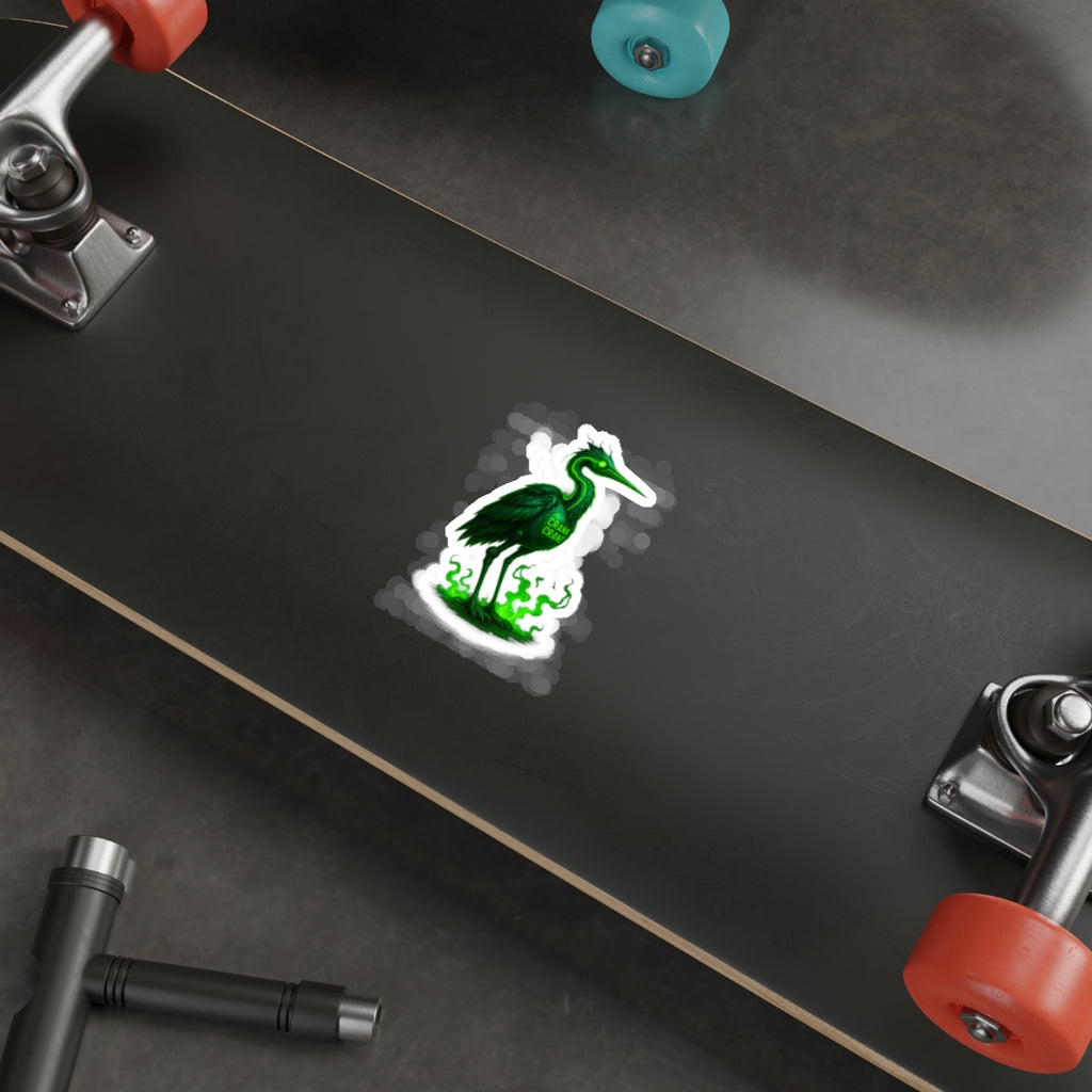 Vibrant Heron Die-Cut Stickers | Unique Sticker Art, Laptop Decor, Gift for Nature Lovers, Green Heron Theme, Eco-Friendly Art