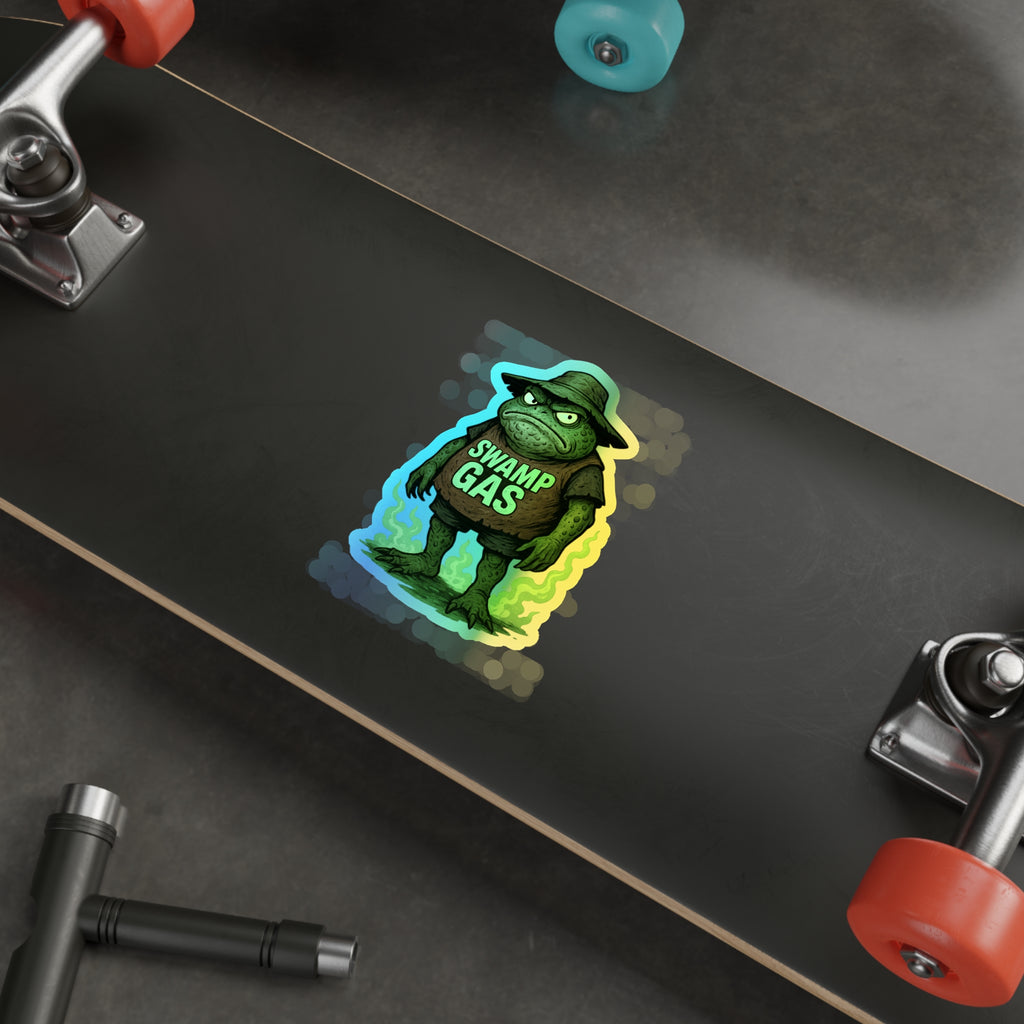 Holographic Swamp Gas Stickers - Fun Skateboard Decals, Colorful Art Stickers, Unique Party Favors, Cute Holographic Stickers