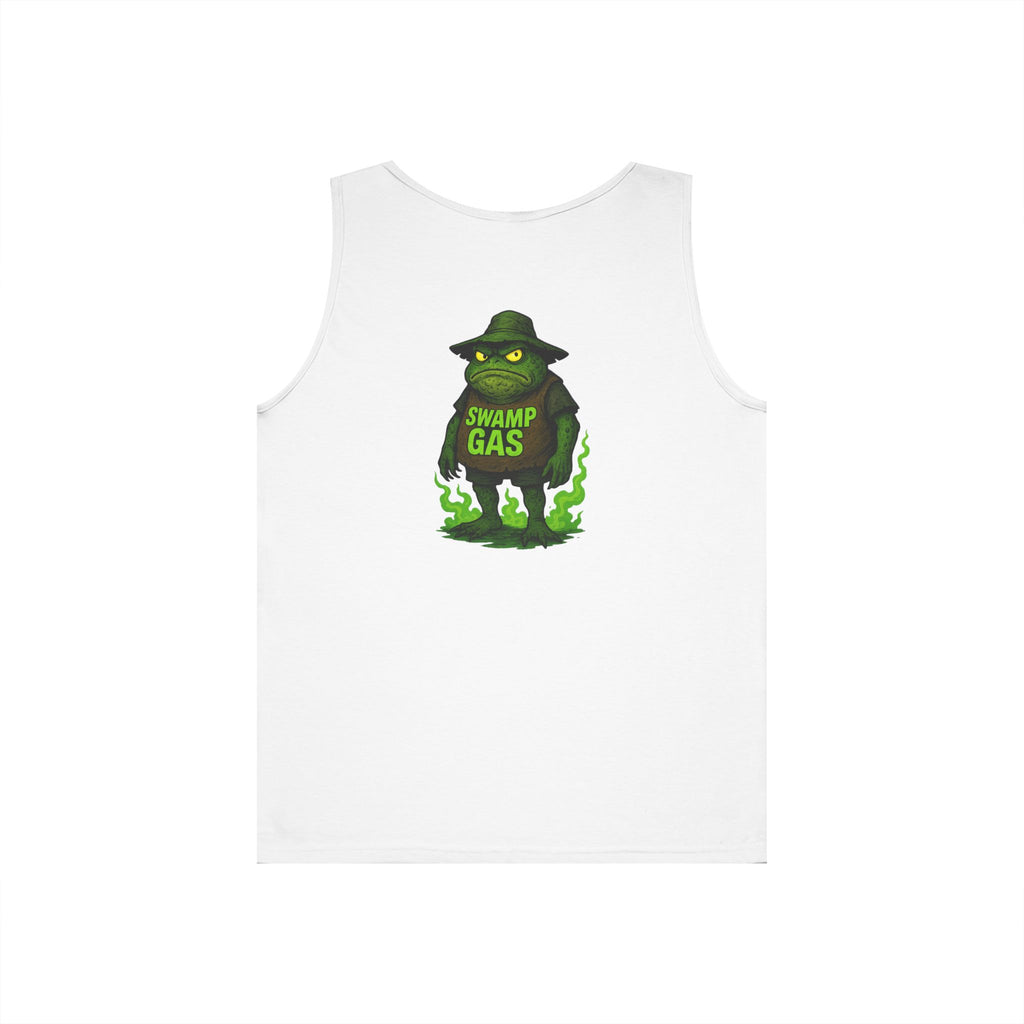 Swamp Gas Unisex Heavy Cotton Tank Top - Fun Summer Wear, Graphic Tee for Parties, Gifts, Halloween, Outdoor Events, Festival Apparel
