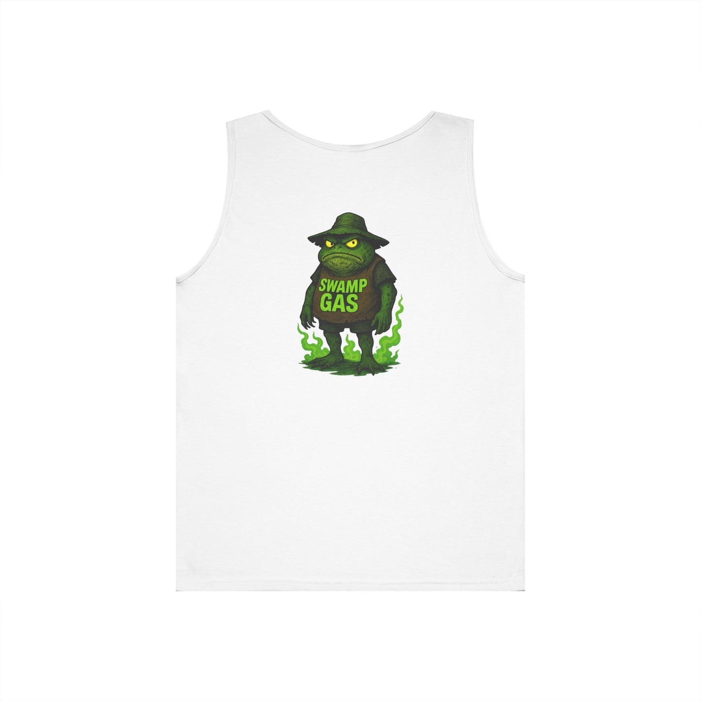 Swamp Gas Unisex Heavy Cotton Tank Top - Fun Summer Wear, Graphic Tee for Parties, Gifts, Halloween, Outdoor Events, Festival Apparel
