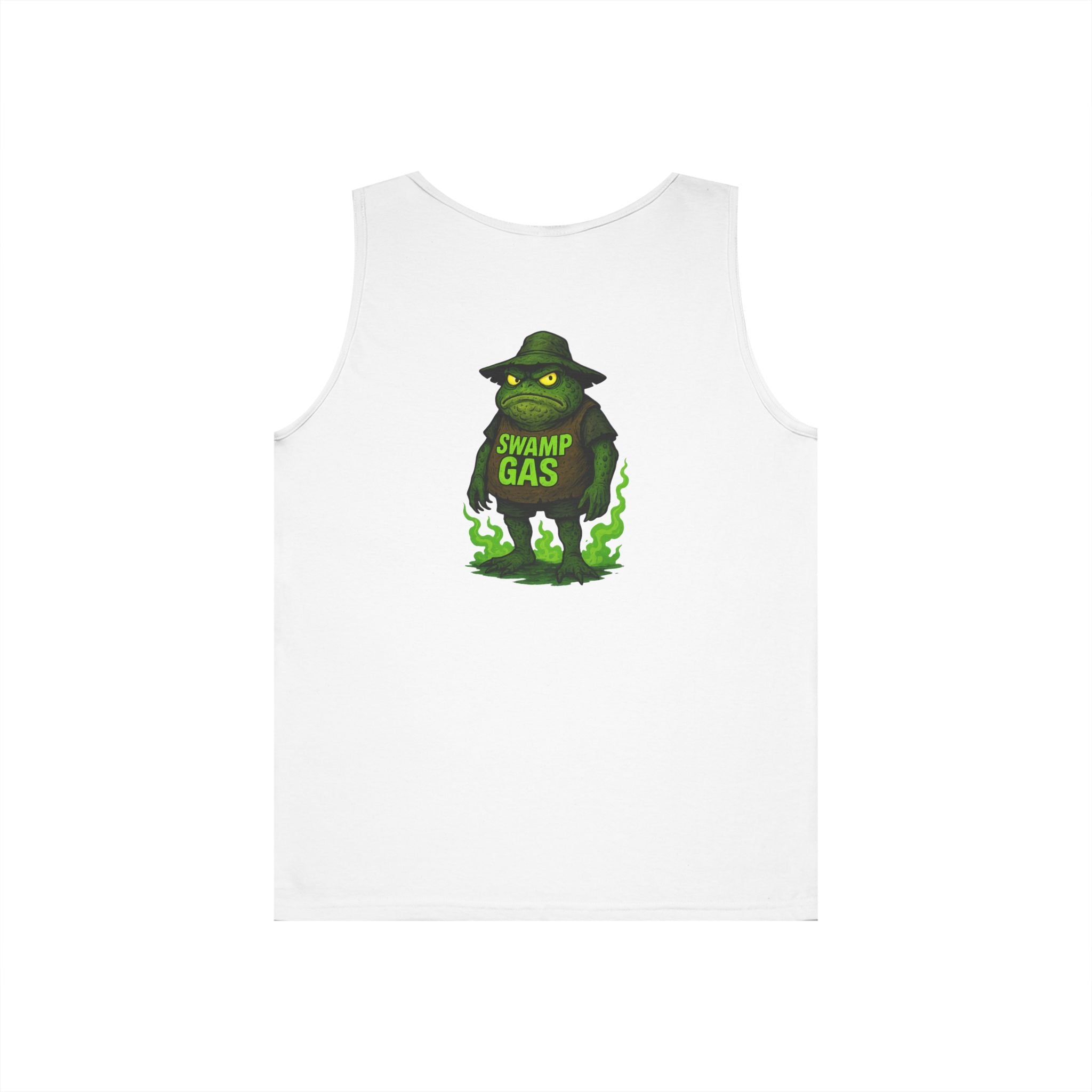 Swamp Gas Unisex Heavy Cotton Tank Top - Fun Summer Wear, Graphic Tee for Parties, Gifts, Halloween, Outdoor Events, Festival Apparel