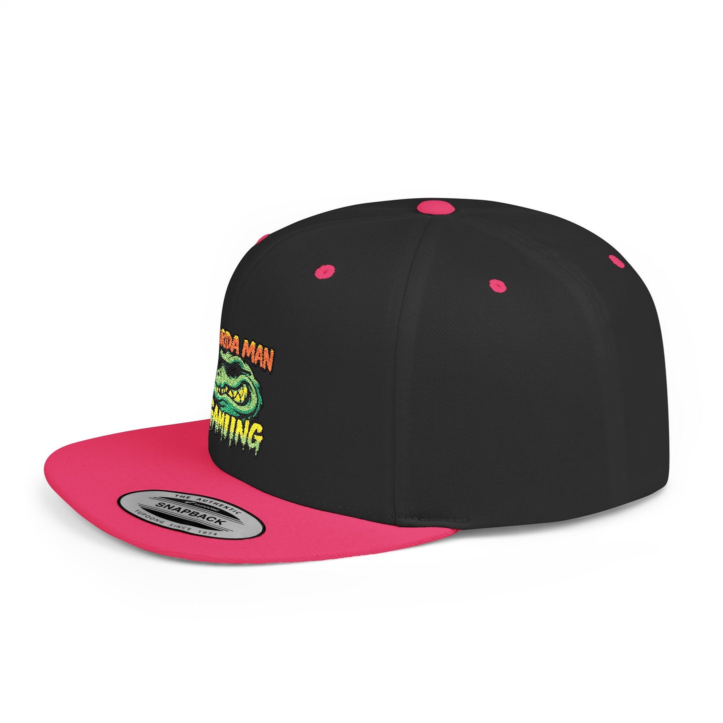 Florida Man Gaming Snapback Hat, Trendy Flat Bill Cap, Fun Gaming Accessory, Perfect for Gifts, Casual Style, Summer Vibes