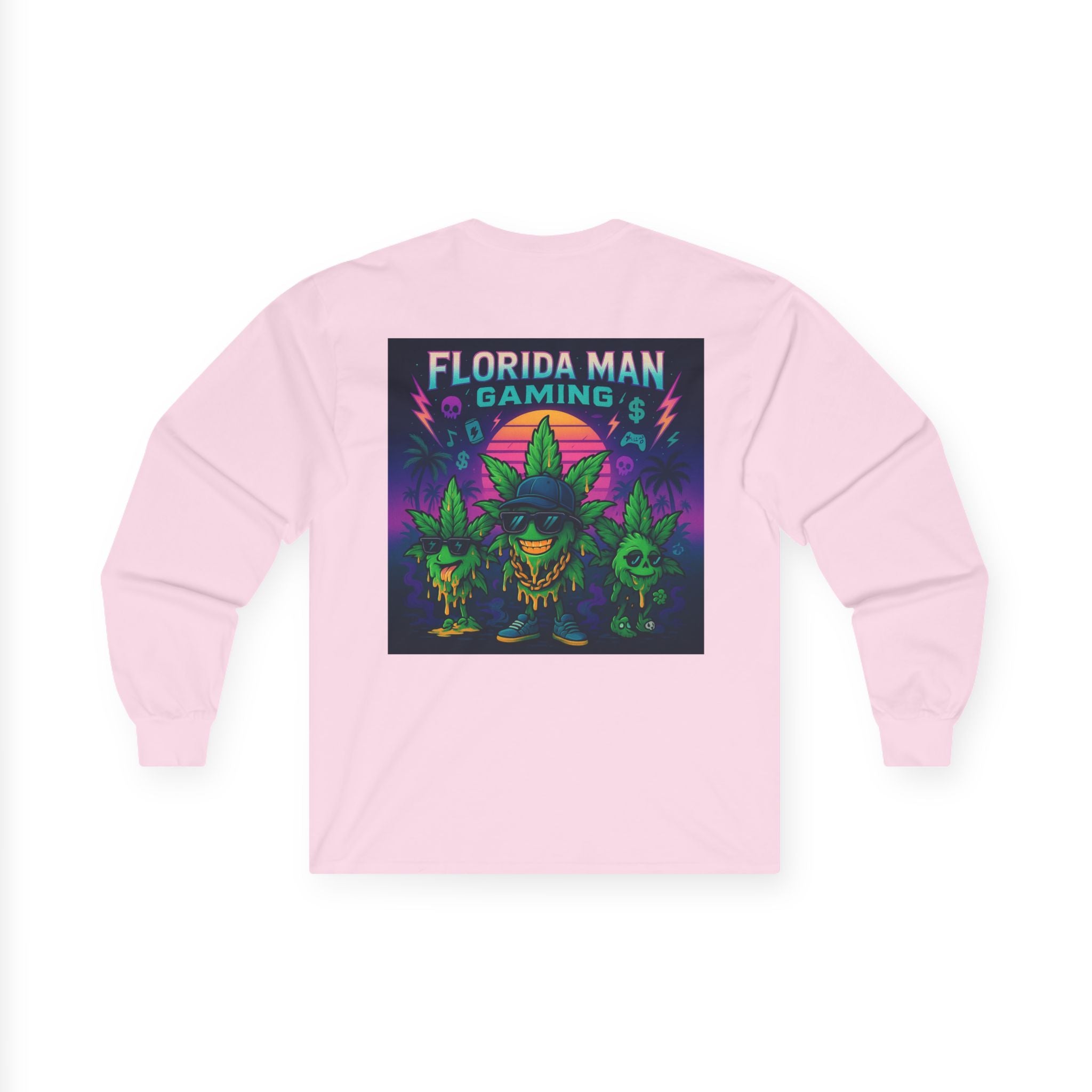 Florida Man Gaming Long Sleeve Tee - Unisex Cotton Shirt for Gamers, Halloween, Gift, Streetwear, Weed Culture