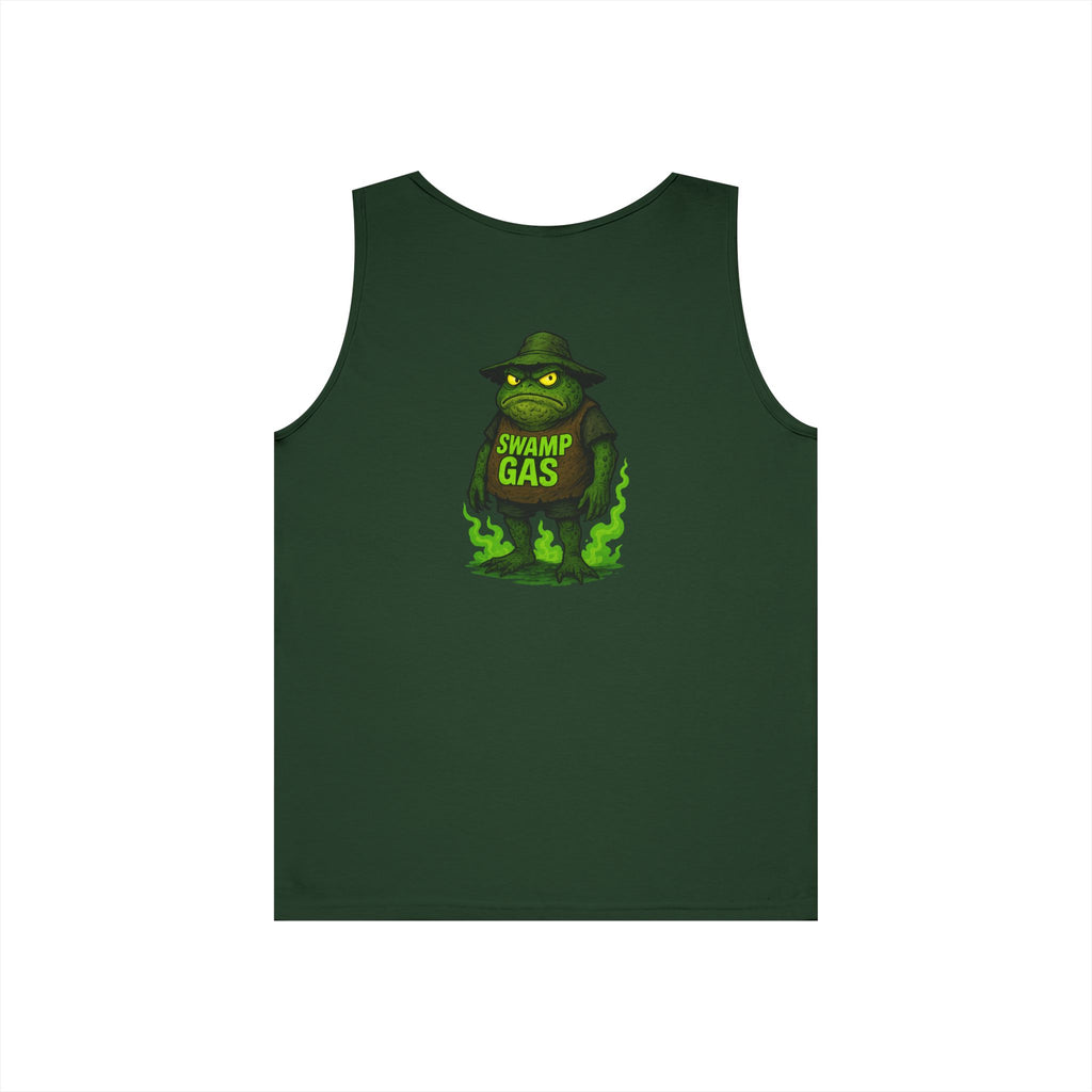 Swamp Gas Unisex Heavy Cotton Tank Top - Fun Summer Wear, Graphic Tee for Parties, Gifts, Halloween, Outdoor Events, Festival Apparel