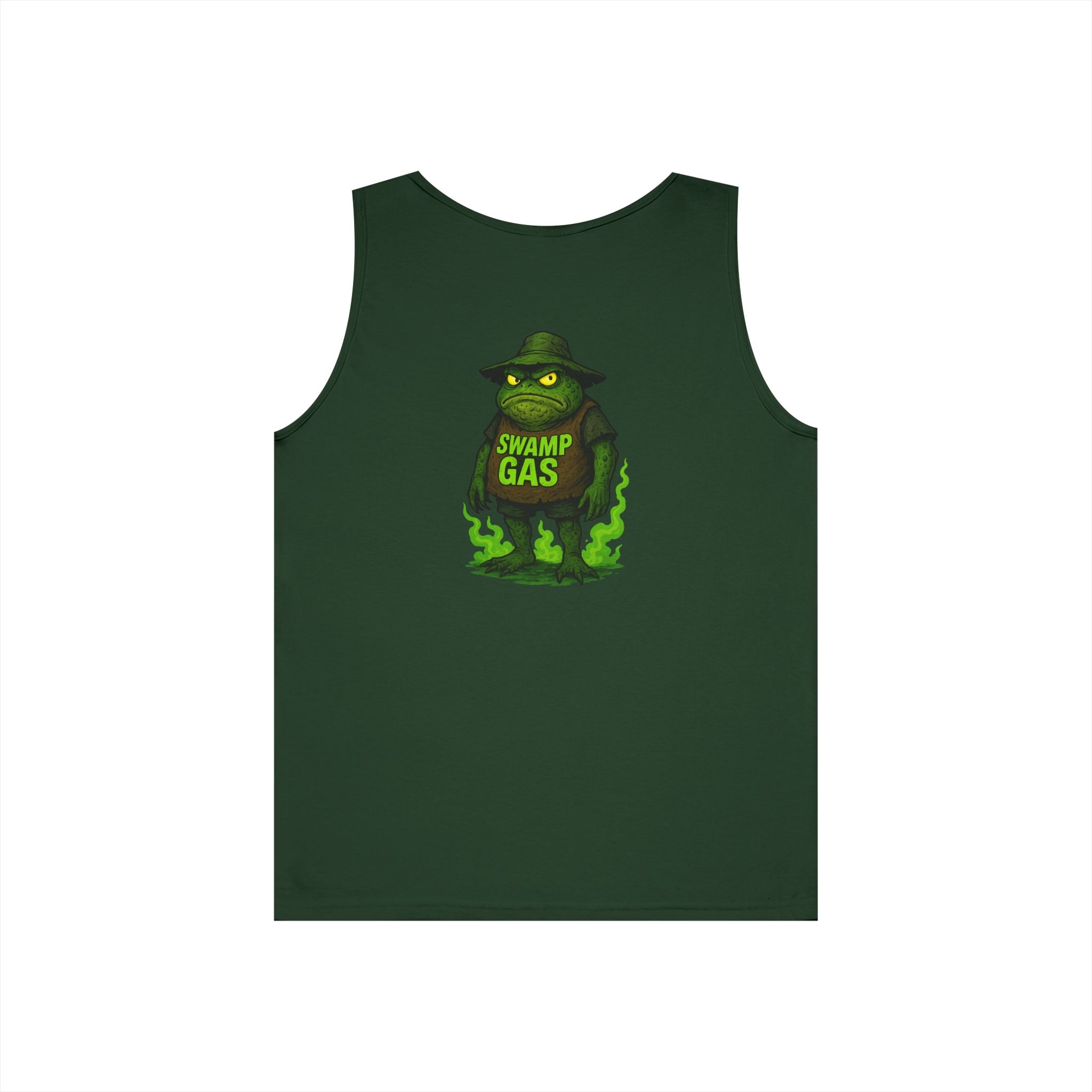 Swamp Gas Unisex Heavy Cotton Tank Top - Fun Summer Wear, Graphic Tee for Parties, Gifts, Halloween, Outdoor Events, Festival Apparel