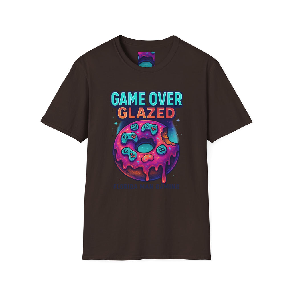 Retro Gamer Donut T-Shirt - Fun Gaming Tee, Unisex Softstyle, Perfect for Gamers, Gaming Events, Birthday Gifts, Casual Wear
