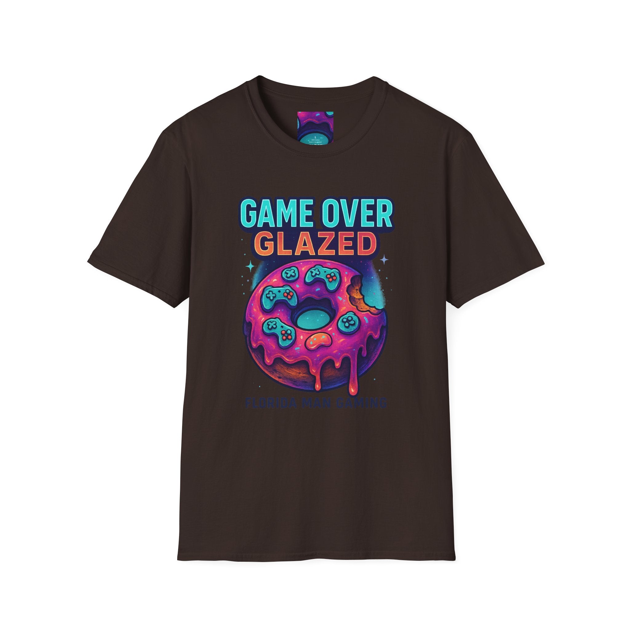 Retro Gamer Donut T-Shirt - Fun Gaming Tee, Unisex Softstyle, Perfect for Gamers, Gaming Events, Birthday Gifts, Casual Wear