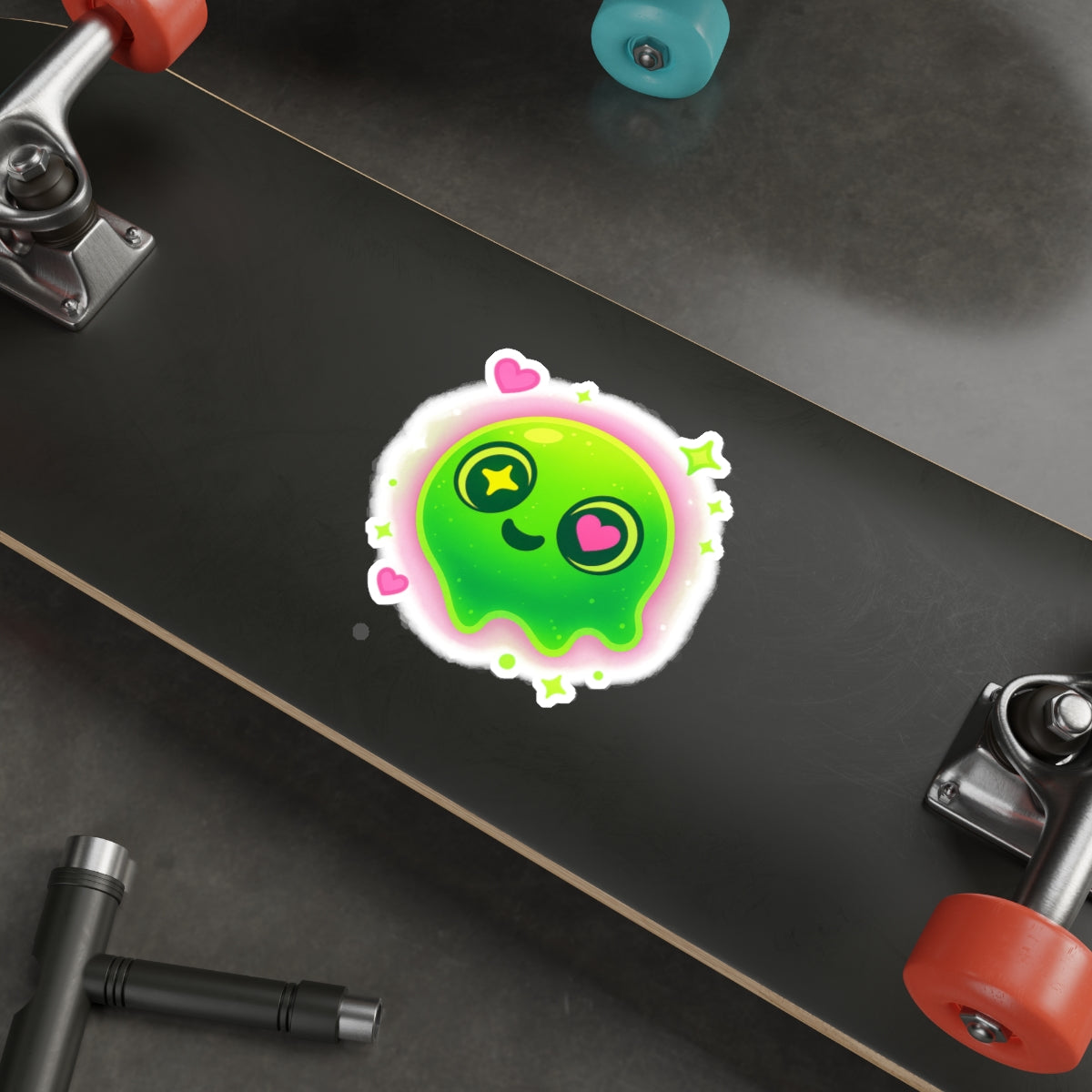 Cute Cartoon Alien Die-Cut Stickers, Kawaii Slime Decals for Laptops, Journals, Gifts for Kids, Fun Party Favors