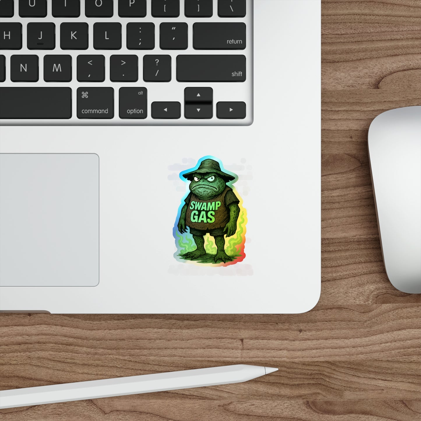 Holographic Swamp Gas Stickers - Fun Skateboard Decals, Colorful Art Stickers, Unique Party Favors, Cute Holographic Stickers
