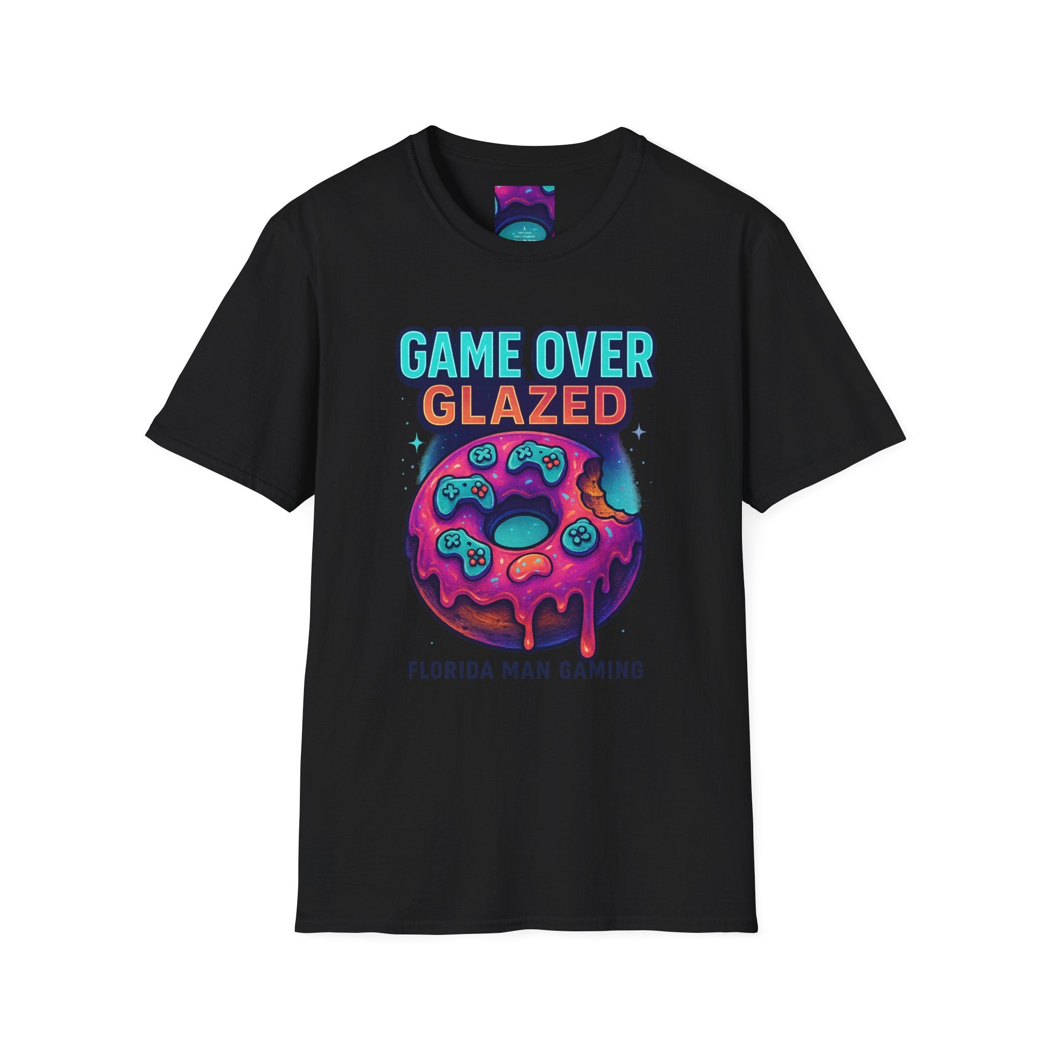 Retro Gamer Donut T-Shirt - Fun Gaming Tee, Unisex Softstyle, Perfect for Gamers, Gaming Events, Birthday Gifts, Casual Wear