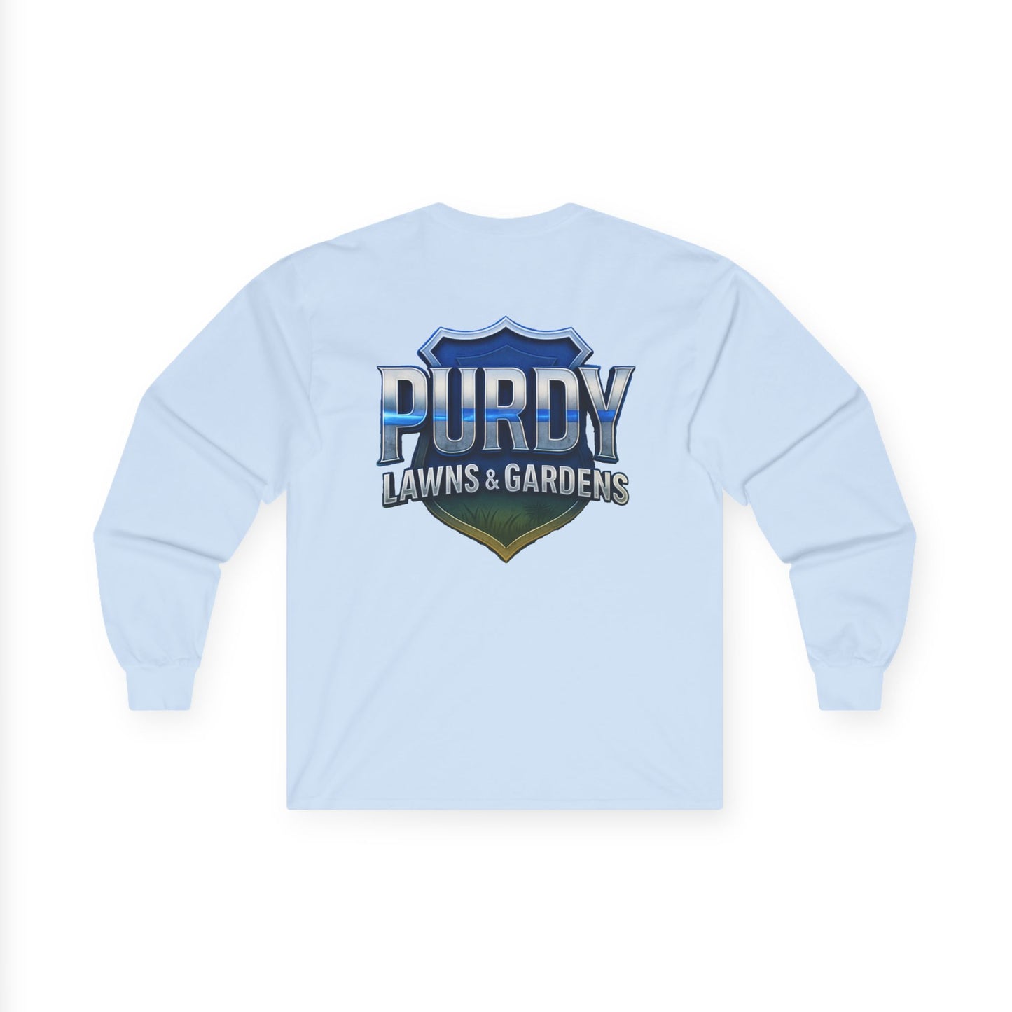 Purdy Lawns & Gardens Long Sleeve Tee, Gardening Shirt, Lawn Care Apparel, Casual Workwear, Unisex Garden Tee, Personalized Gift