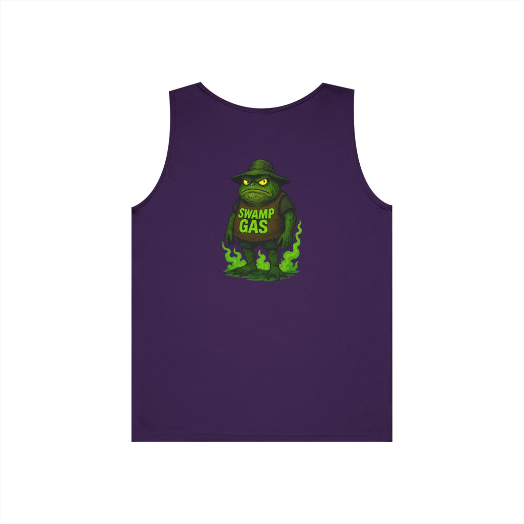 Swamp Gas Unisex Heavy Cotton Tank Top - Fun Summer Wear, Graphic Tee for Parties, Gifts, Halloween, Outdoor Events, Festival Apparel