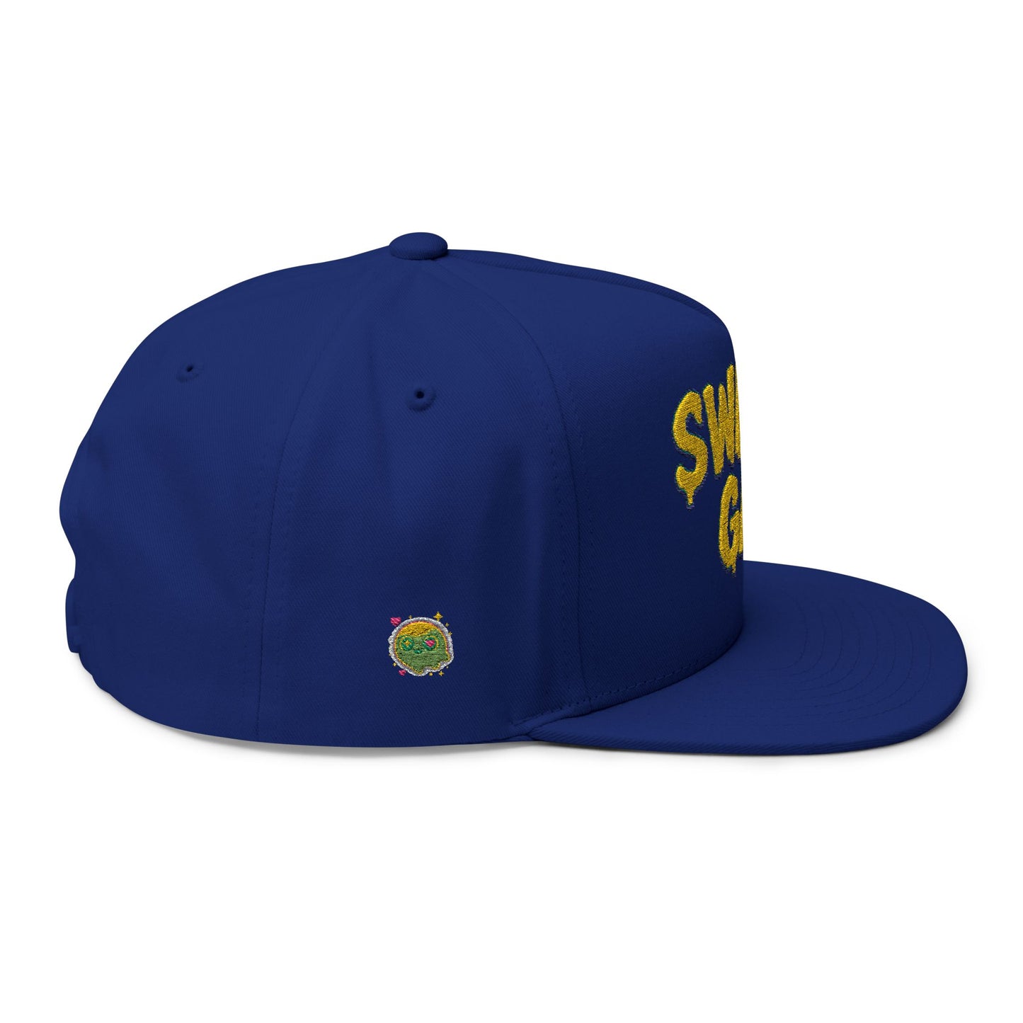 Swamp Gas Embroidered Flat Bill Cap | Trendy Snapback, Gifts for Friends, Festival Wear, Streetwear Style, Summer Accessory