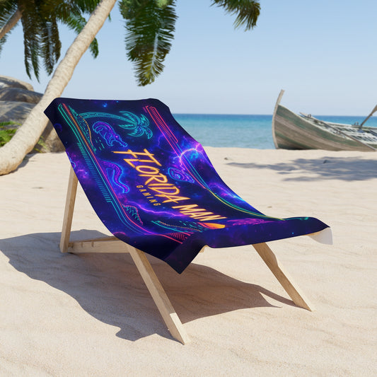 Florida Man Gaming Beach Towel | Vibrant Towel for Beach Days, Pool Parties, Gifts for Gamers, Summer Fun, Florida Souvenir