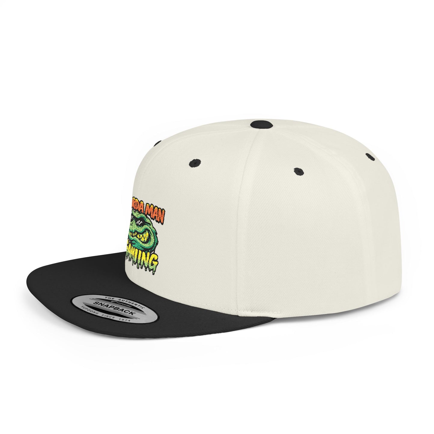 Florida Man Gaming Snapback Hat, Trendy Flat Bill Cap, Fun Gaming Accessory, Perfect for Gifts, Casual Style, Summer Vibes