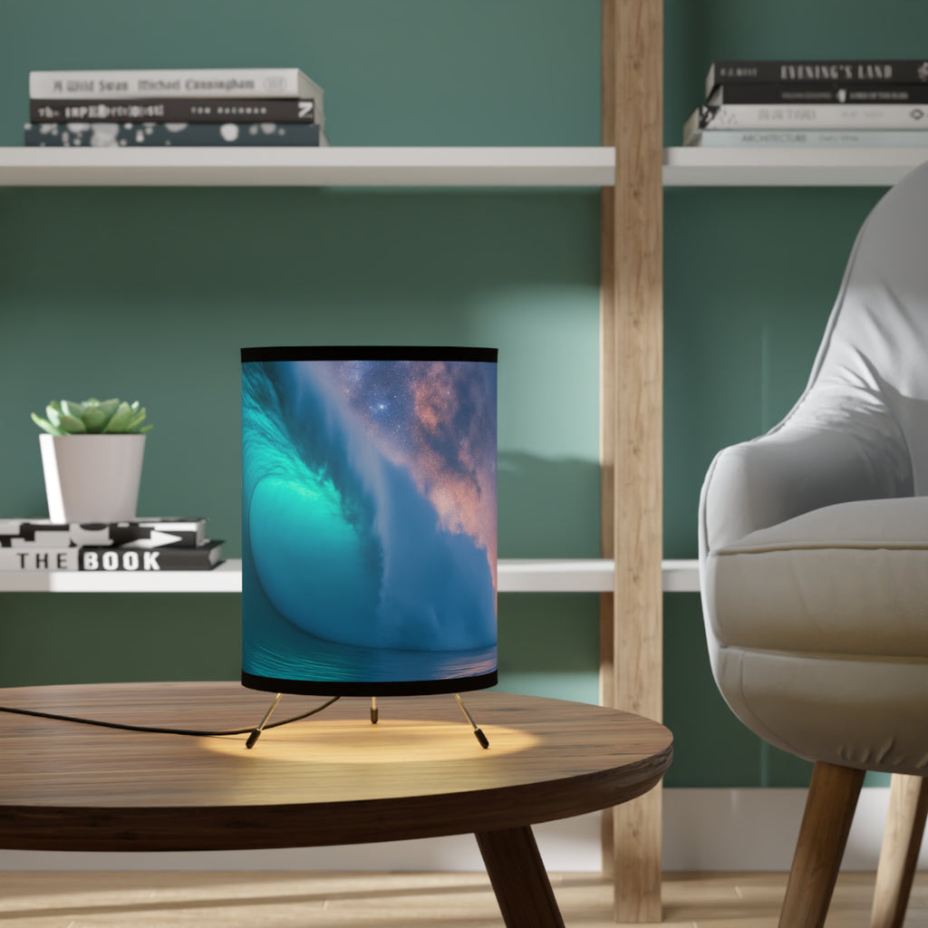 Tripod Lamp, Ocean Wave Decorative Lighting for Beachy Home Decor