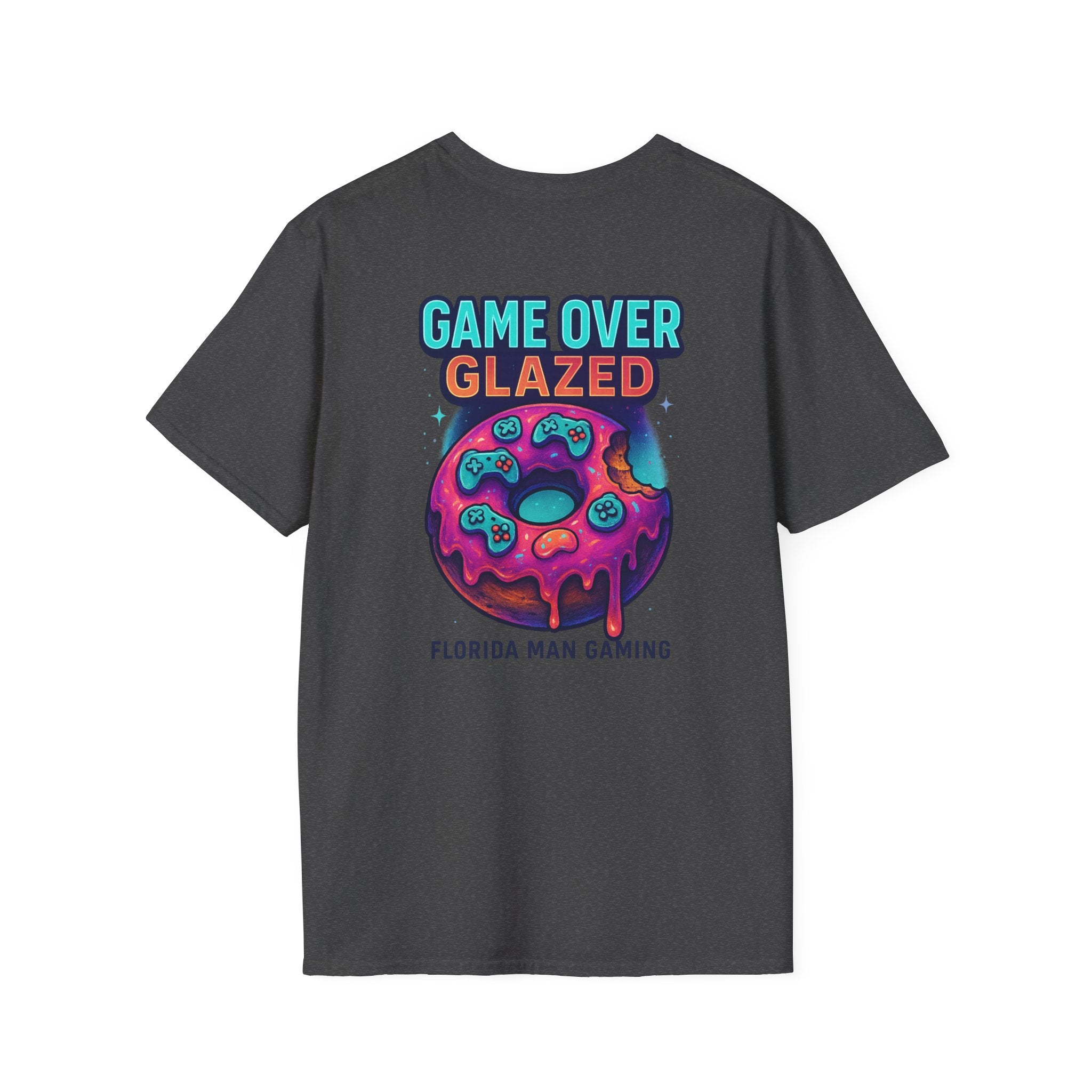 Retro Gamer Donut T-Shirt - Fun Gaming Tee, Unisex Softstyle, Perfect for Gamers, Gaming Events, Birthday Gifts, Casual Wear