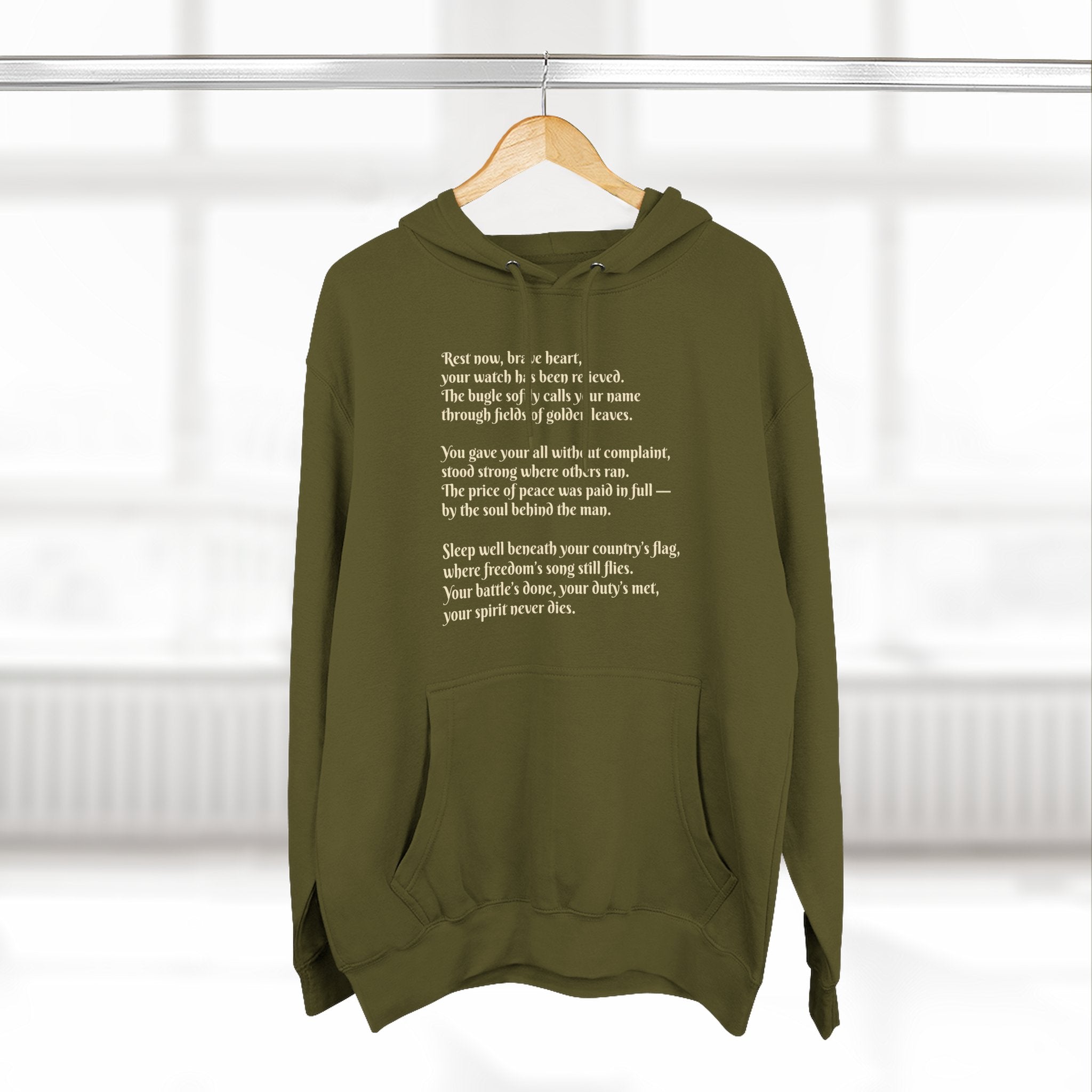 Soldier Poem Hoodie — Patriotic Military Tribute Fleece Pullover