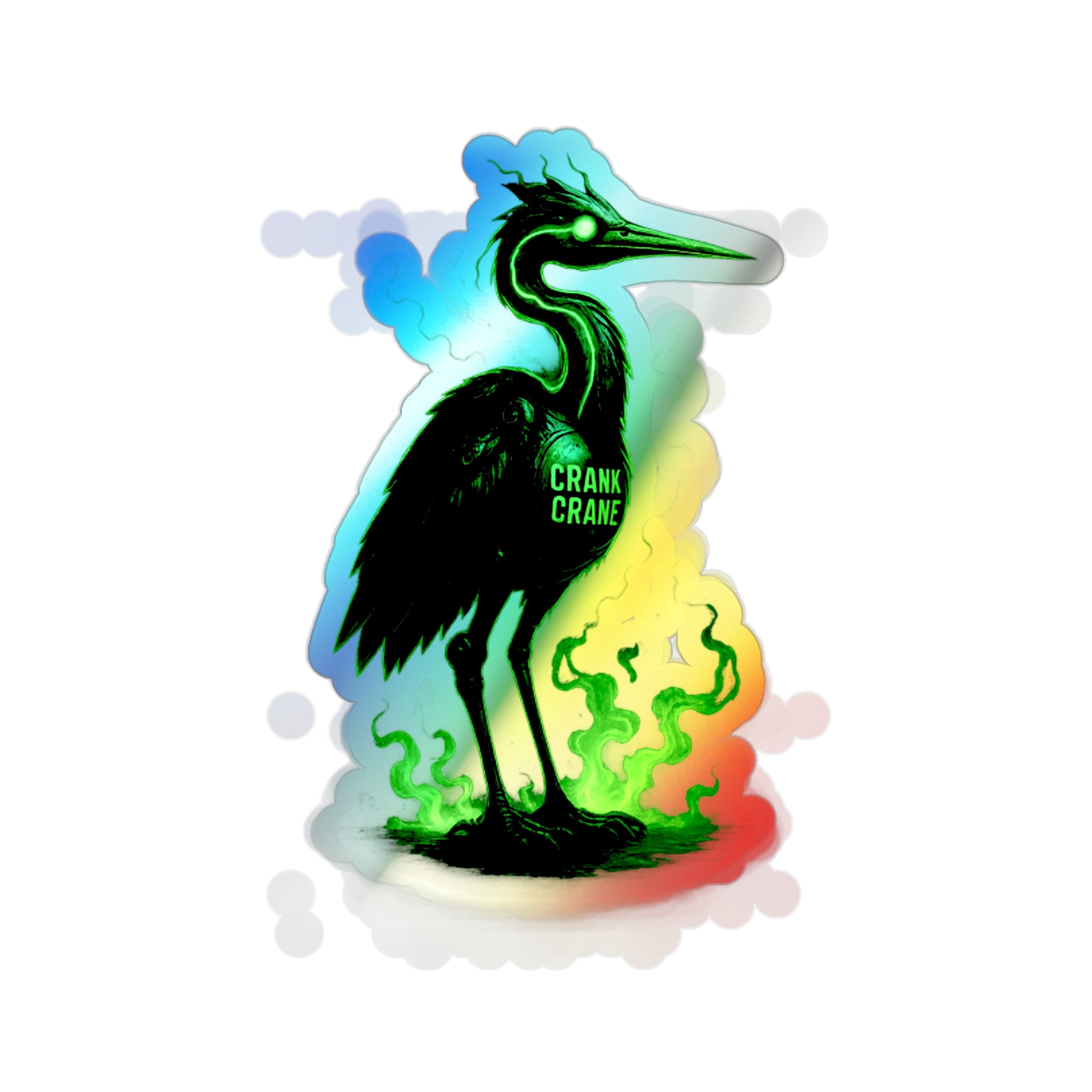 Holographic Crane Die-Cut Stickers | Unique Skateboard Decor, Artful Journaling, Vibrant Gifts for Nature Lovers, Party Favors