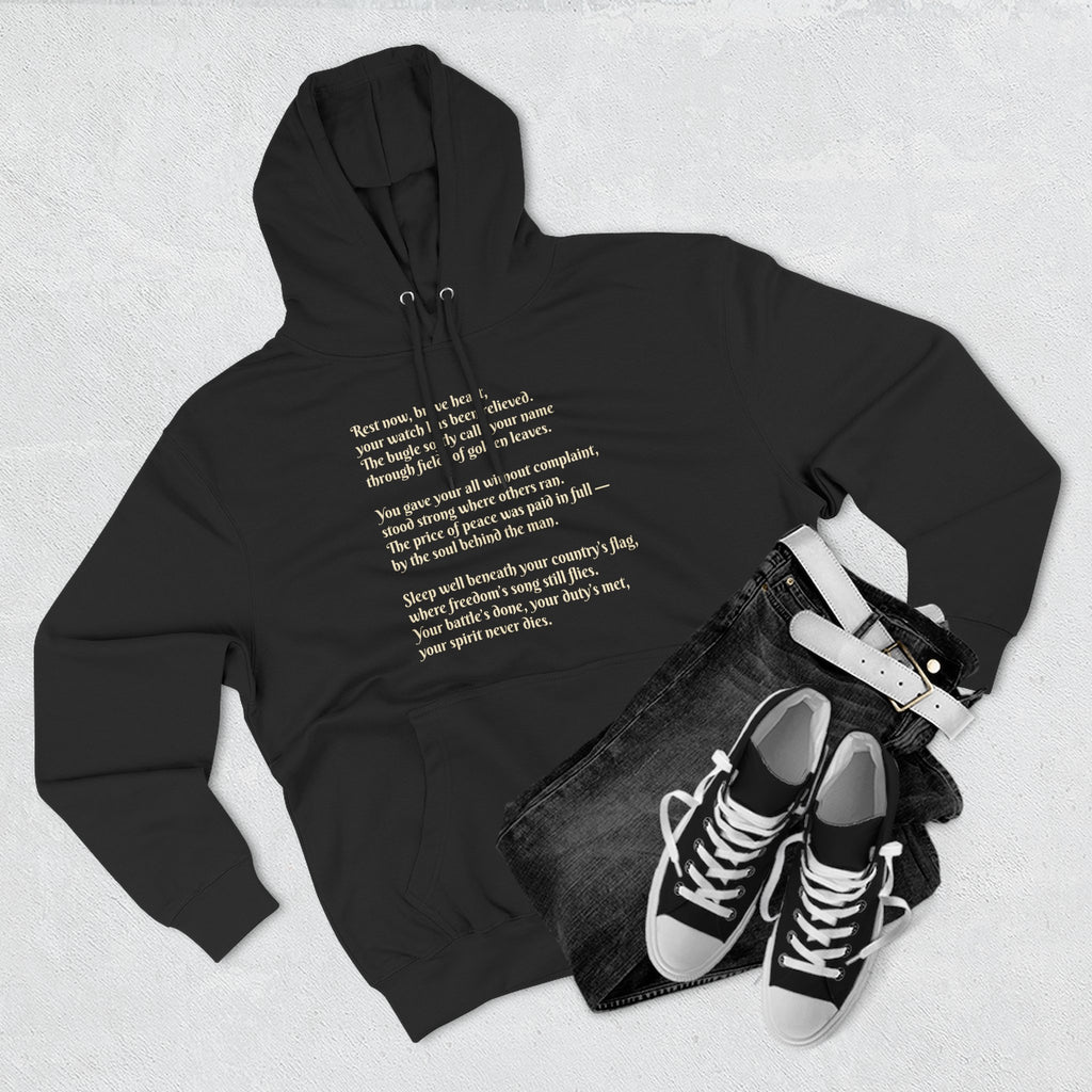 Soldier Poem Hoodie — Patriotic Military Tribute Fleece Pullover