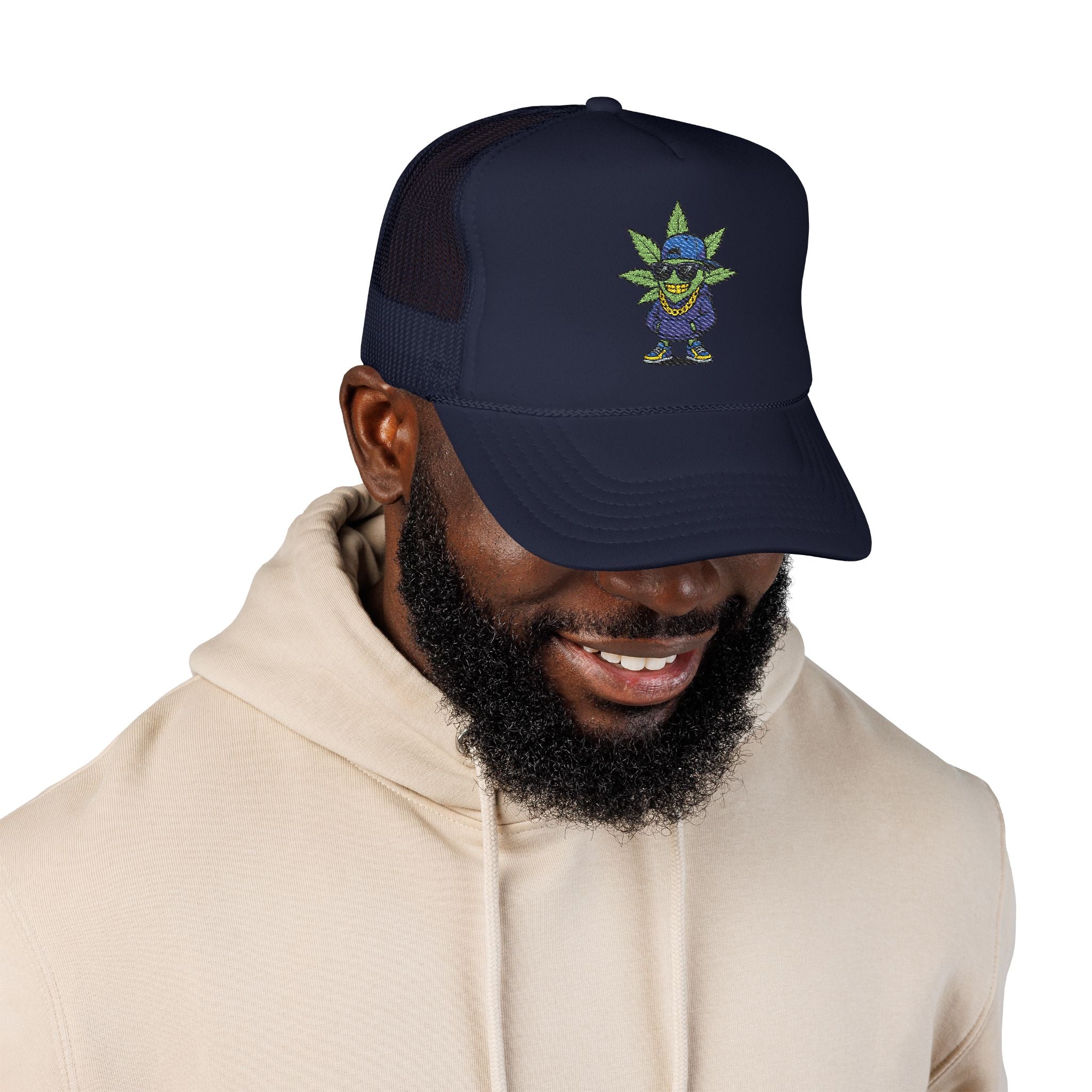 Cool Embroidered Foam Trucker Hat for Trendsetters, Everyday Style, Gift for Him, Outdoor Activities, Unique Streetwear