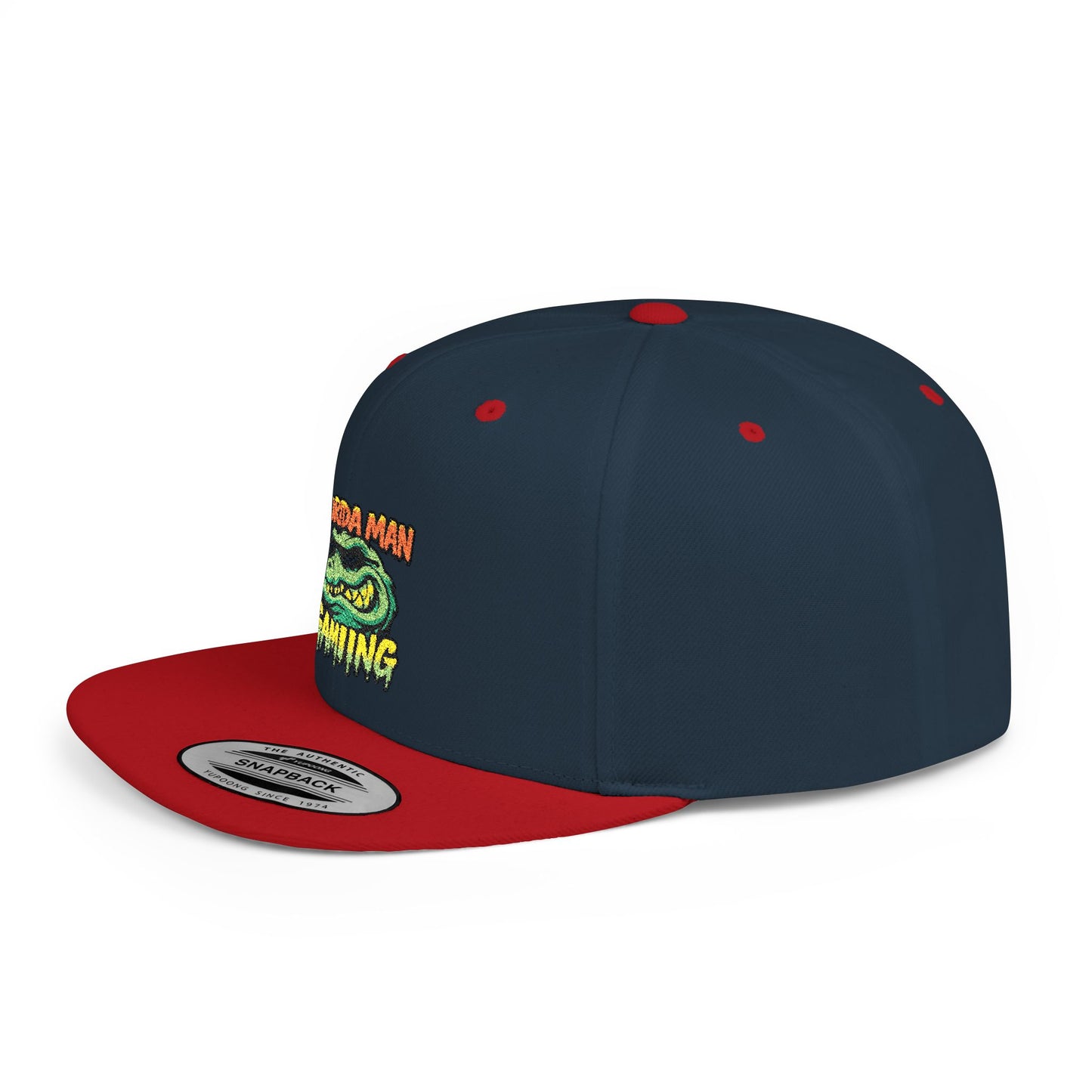 Florida Man Gaming Snapback Hat, Trendy Flat Bill Cap, Fun Gaming Accessory, Perfect for Gifts, Casual Style, Summer Vibes