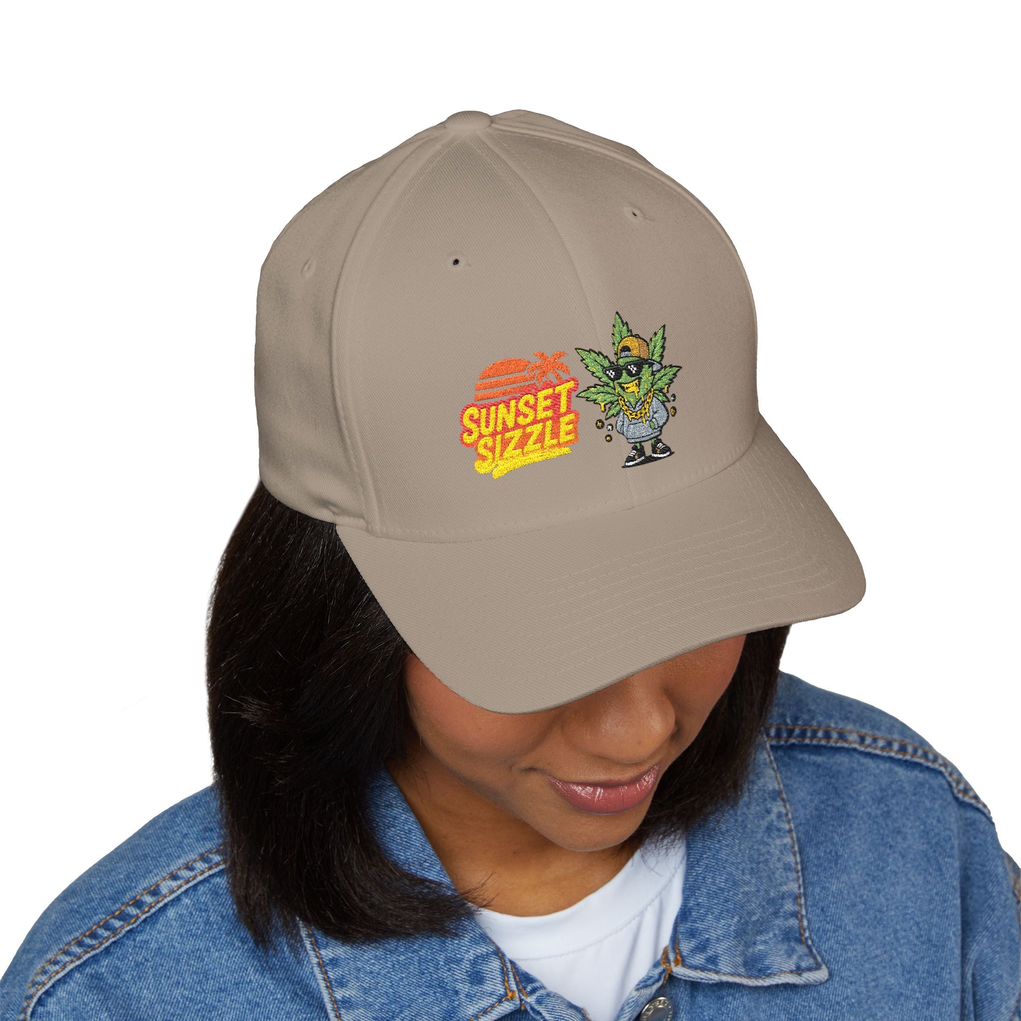 Cap - Sunset Sizzle Embroidery Design - Vaporwave Streetwear