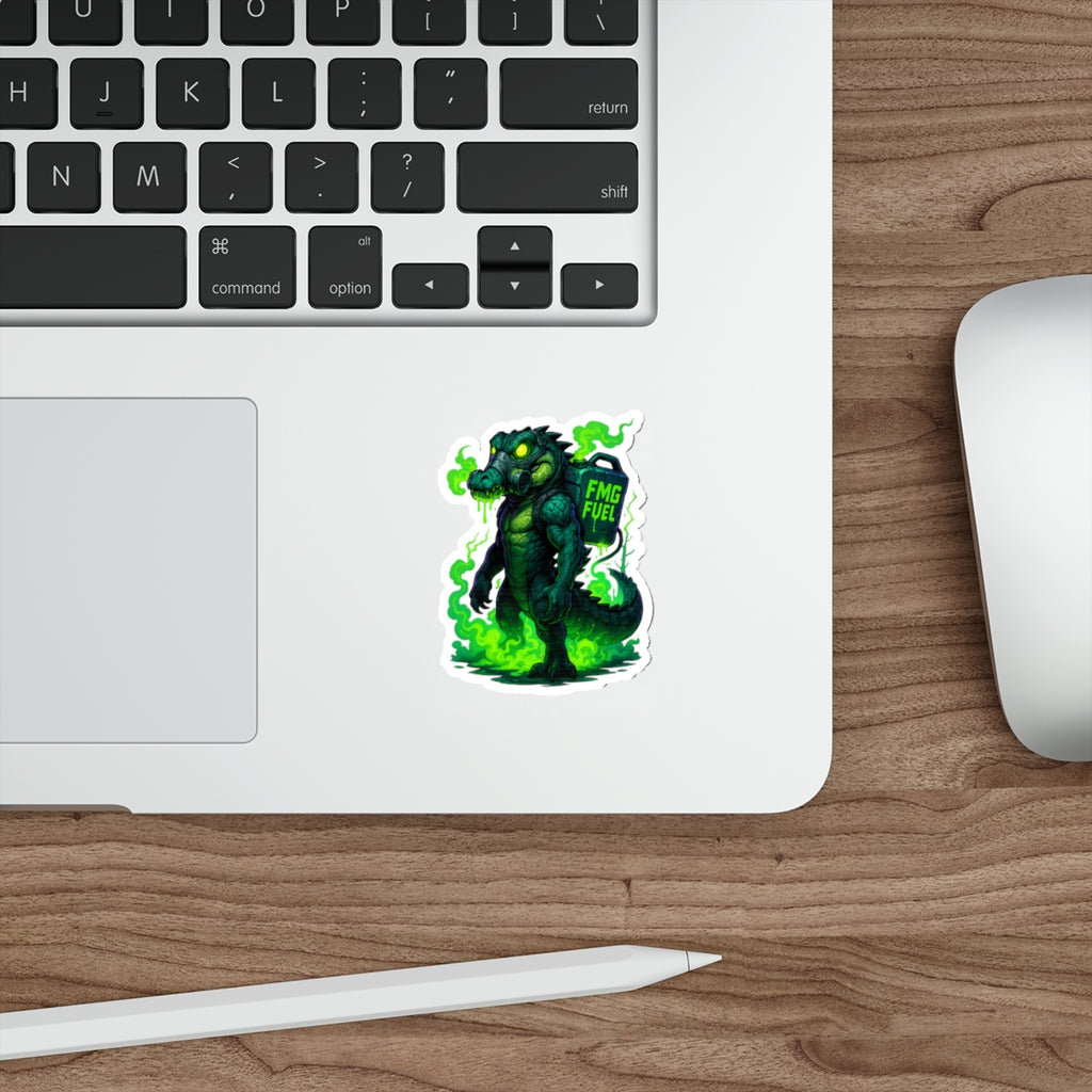 FMG Fuel Alligator Die-Cut Stickers | Cool Laptop Decor, Unique Party Favors, Biker Stickers, Gift for Gamers, 80s Retro Vibe