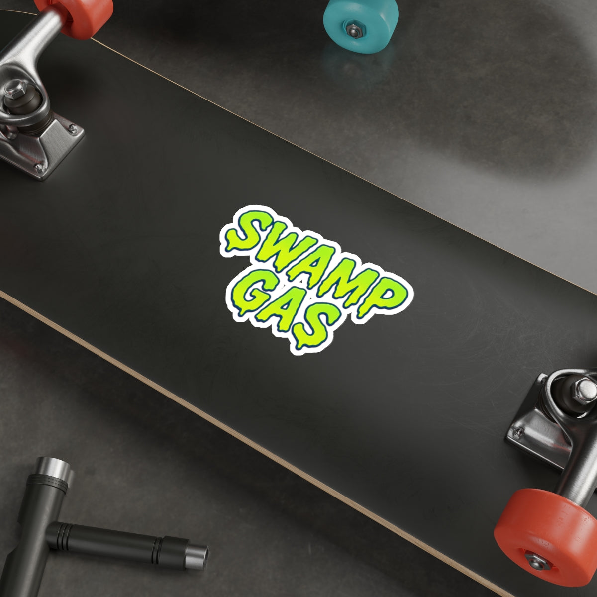 Playful Die-Cut Stickers for Quirky Decor, Swamp Gas Emblem, Laptop Stickers, Perfect for October, Gift for Friends, Unique Vibe