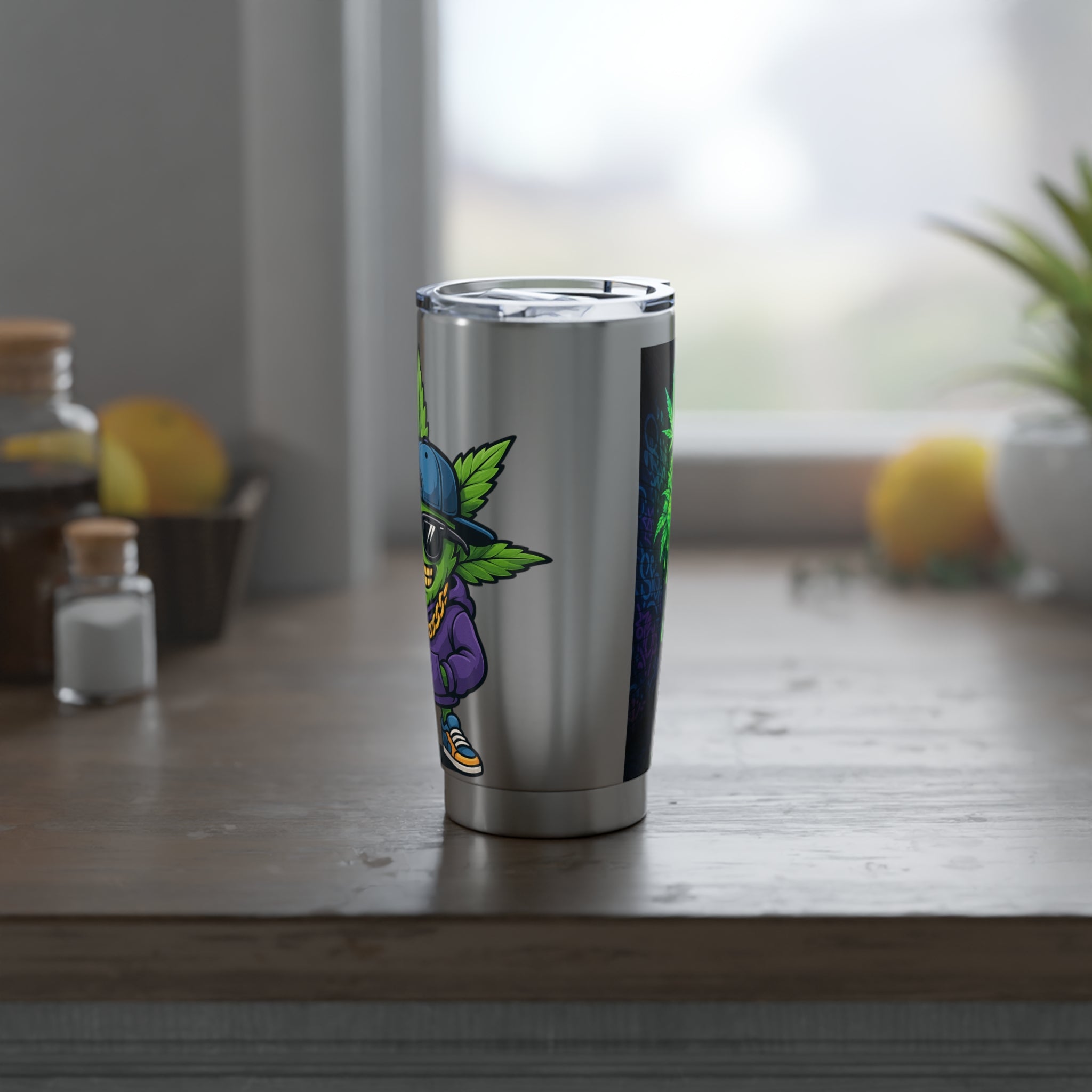 Vibrant Stay Lit Tumbler, 20oz Travel Mug, Cool Gift for Stoners, Everyday Use, Party Accessory, Eco-Friendly Drinkware