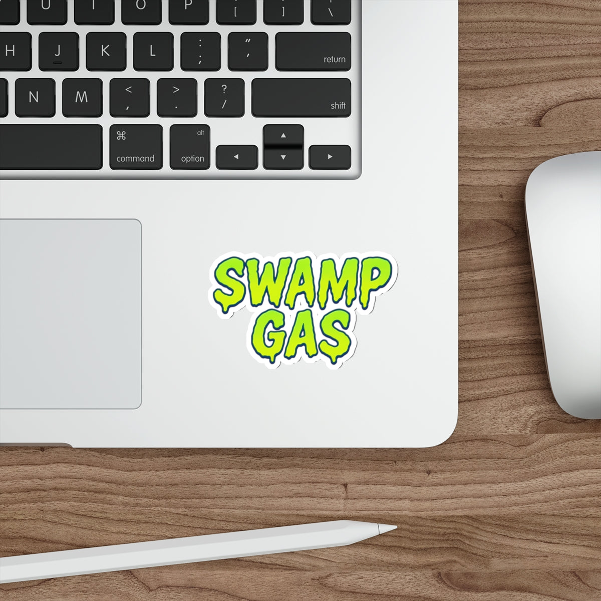 Playful Die-Cut Stickers for Quirky Decor, Swamp Gas Emblem, Laptop Stickers, Perfect for October, Gift for Friends, Unique Vibe