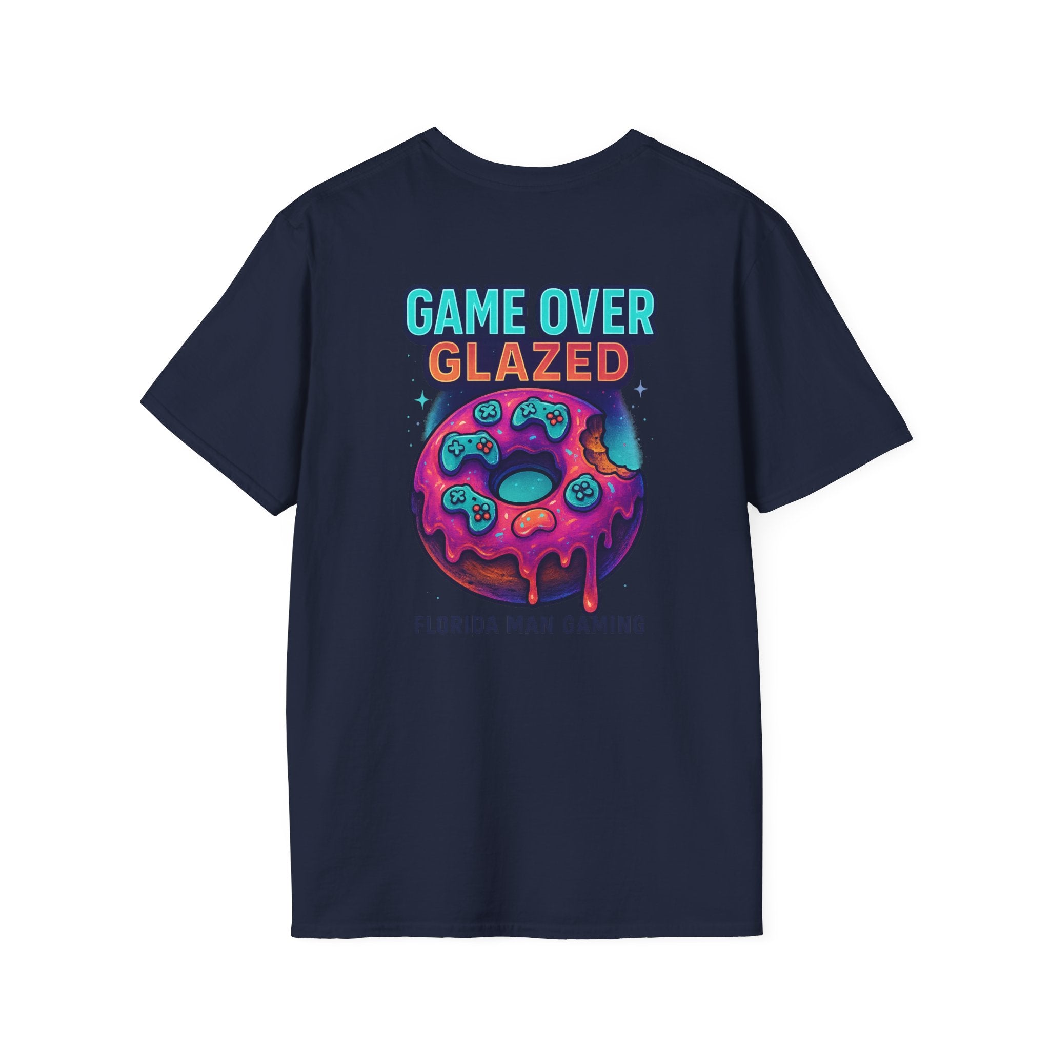 Retro Gamer Donut T-Shirt - Fun Gaming Tee, Unisex Softstyle, Perfect for Gamers, Gaming Events, Birthday Gifts, Casual Wear