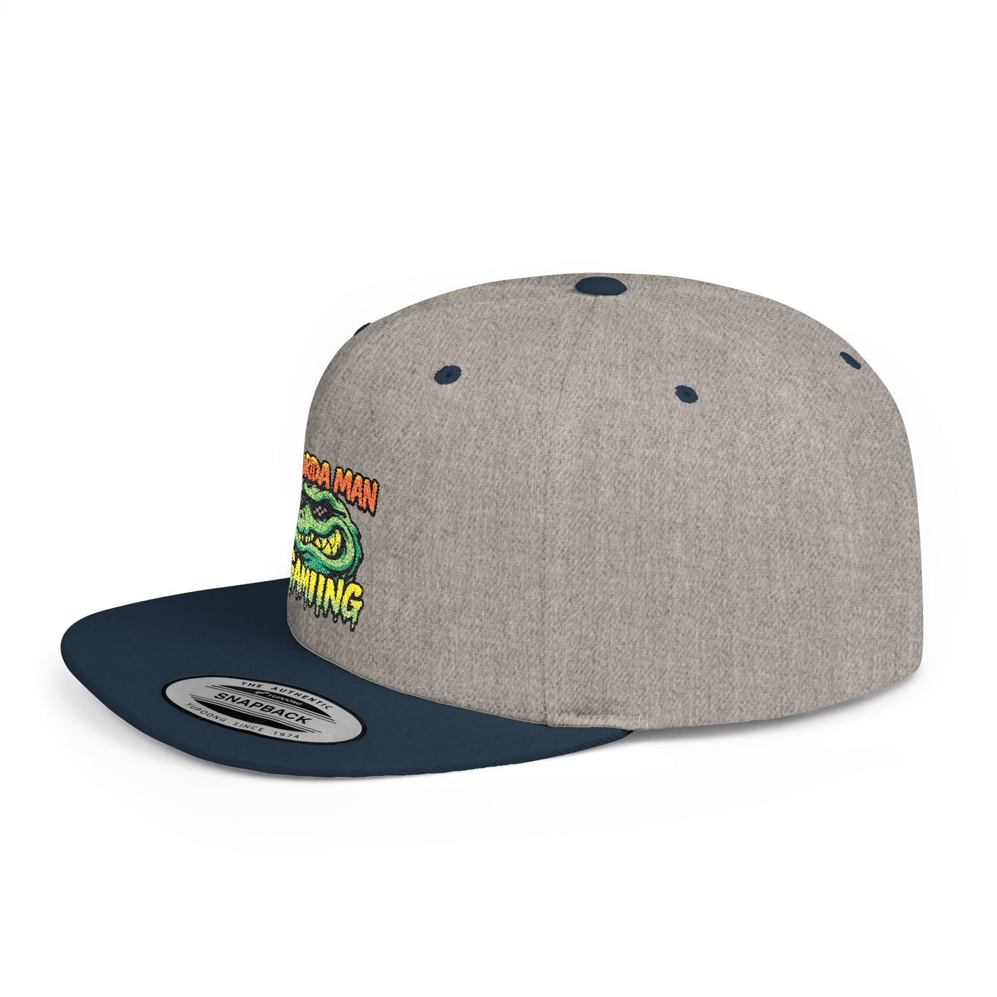 Florida Man Gaming Snapback Hat, Trendy Flat Bill Cap, Fun Gaming Accessory, Perfect for Gifts, Casual Style, Summer Vibes