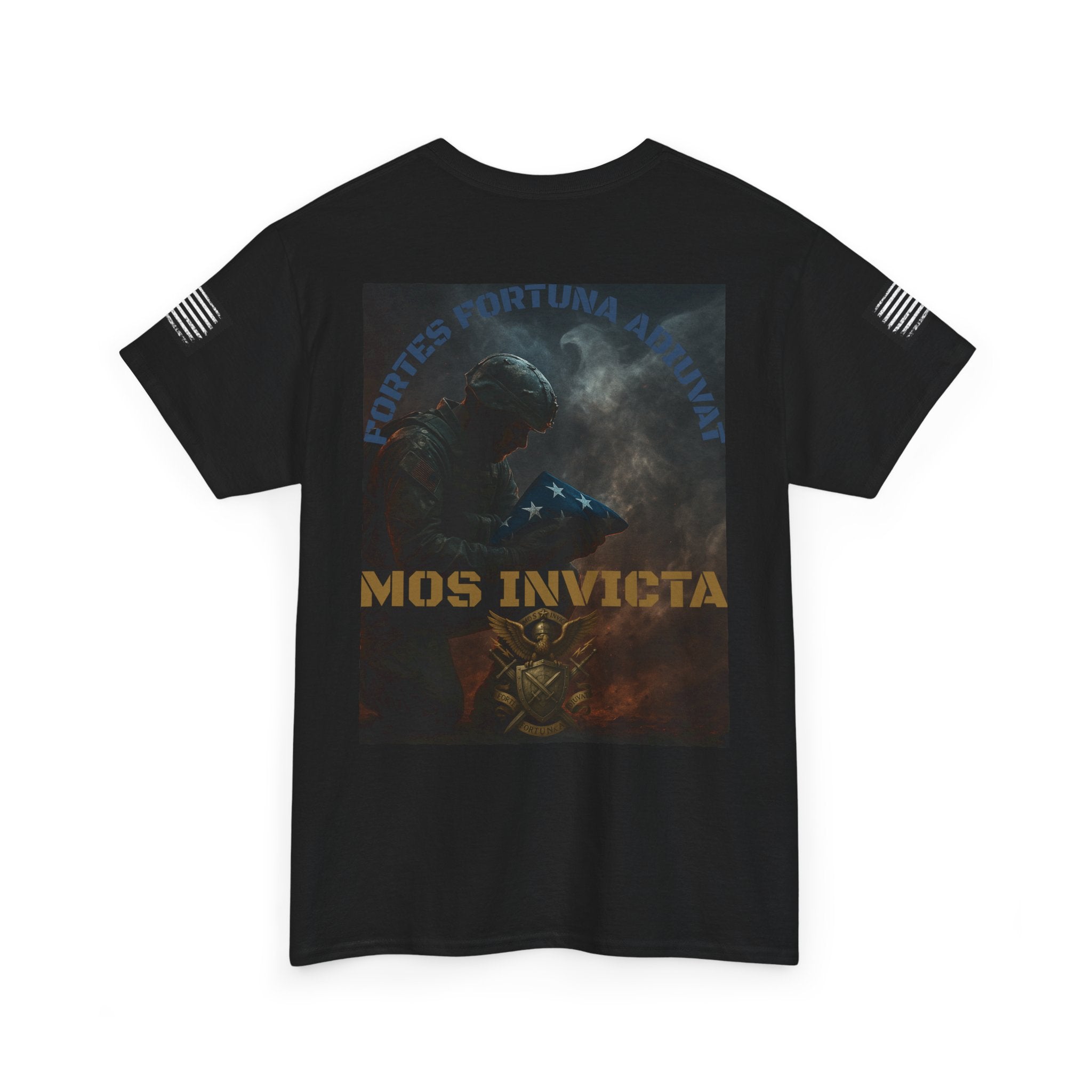 Mos Invicta Military Tribute Tee — 'Fortes Fortuna Iuvat' Tactical Veteran Shirt