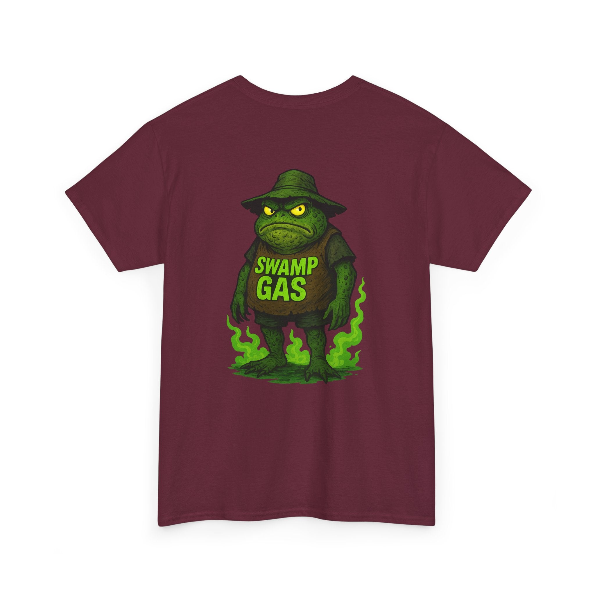 Swamp Gas Unisex Heavy Cotton Tee - Fun Graphic T-Shirt for Festivals, Parties, Gifts, Casual Wear, Retro Style