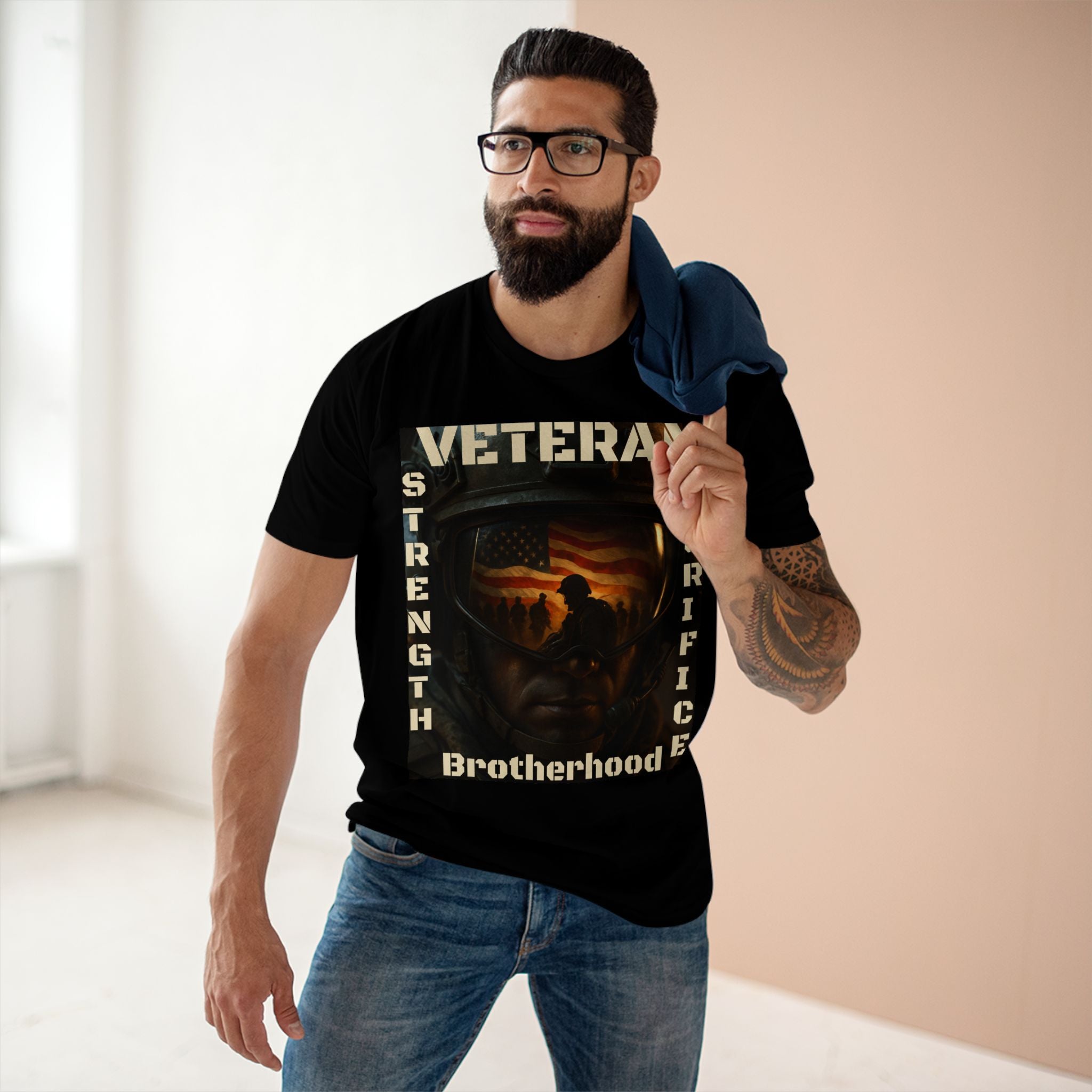 Veteran T‑Shirt – "Brotherhood: Strength, Sacrifice" Patriotic Soldier Tribute Tee
