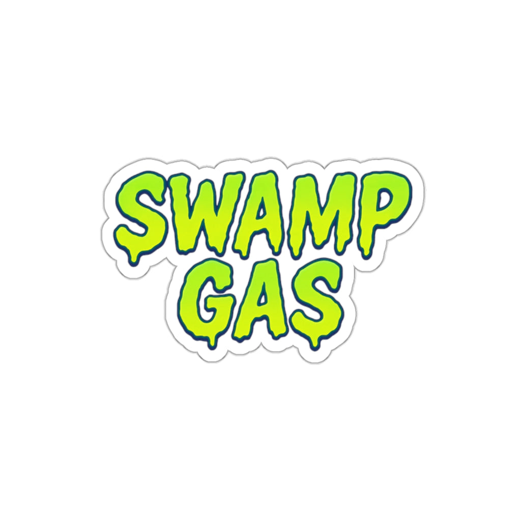 Playful Die-Cut Stickers for Quirky Decor, Swamp Gas Emblem, Laptop Stickers, Perfect for October, Gift for Friends, Unique Vibe