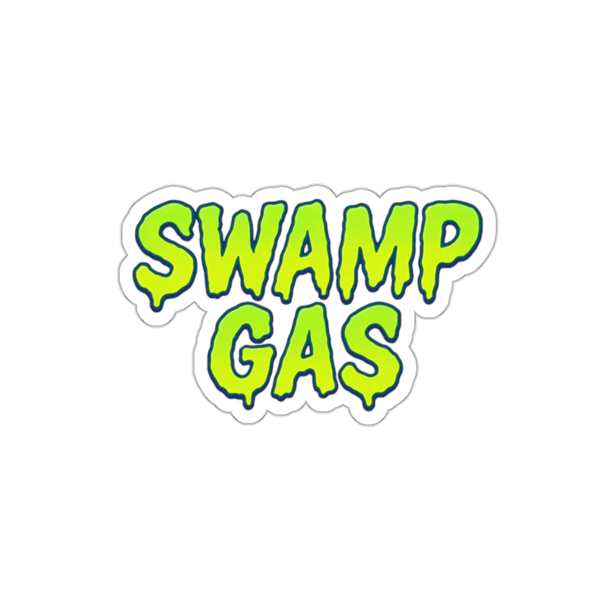Playful Die-Cut Stickers for Quirky Decor, Swamp Gas Emblem, Laptop Stickers, Perfect for October, Gift for Friends, Unique Vibe