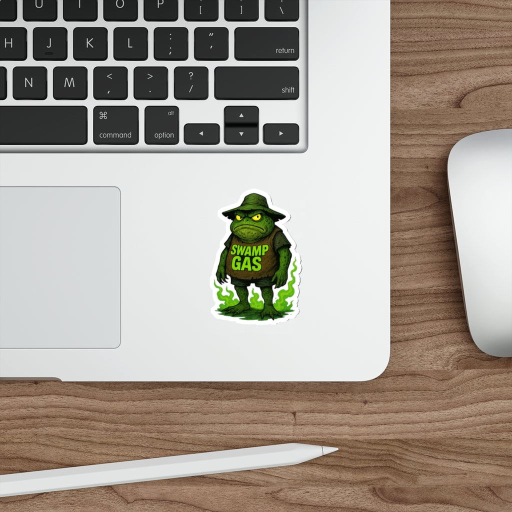 Swamp Gas Die-Cut Stickers, Fun Green Toad Decor, Unique Laptop Stickers, Quirky Gifts for Friends, Great for Parties and Halloween