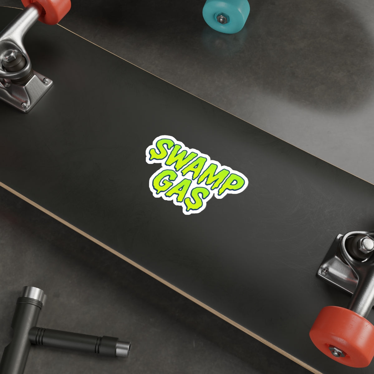 Playful Die-Cut Stickers for Quirky Decor, Swamp Gas Emblem, Laptop Stickers, Perfect for October, Gift for Friends, Unique Vibe