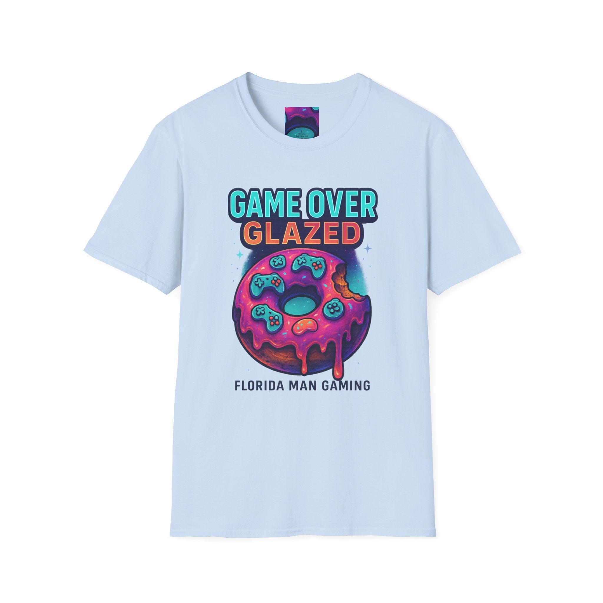 Retro Gamer Donut T-Shirt - Fun Gaming Tee, Unisex Softstyle, Perfect for Gamers, Gaming Events, Birthday Gifts, Casual Wear