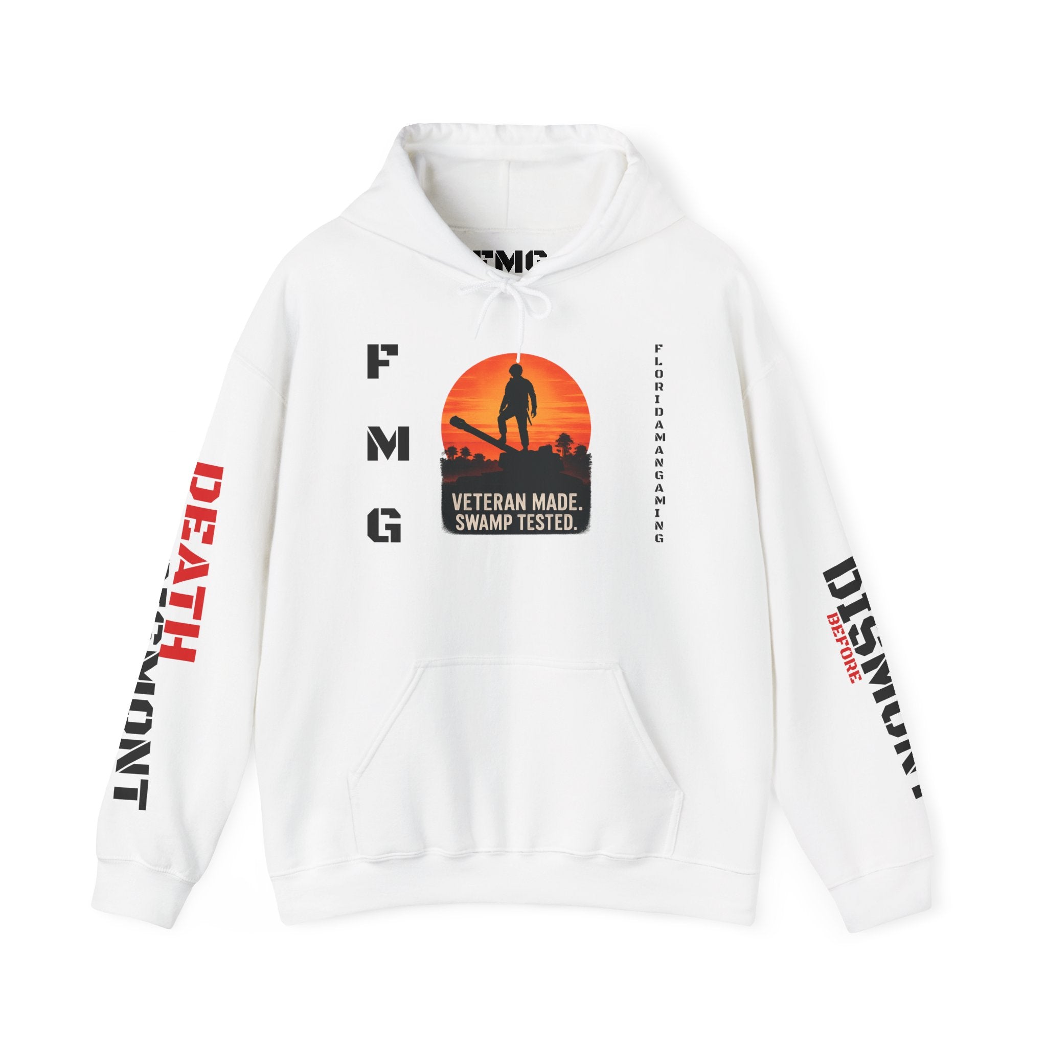 Veteran Made Swamp Tested Hoodie — Military Outdoors Sunset Hoodie
